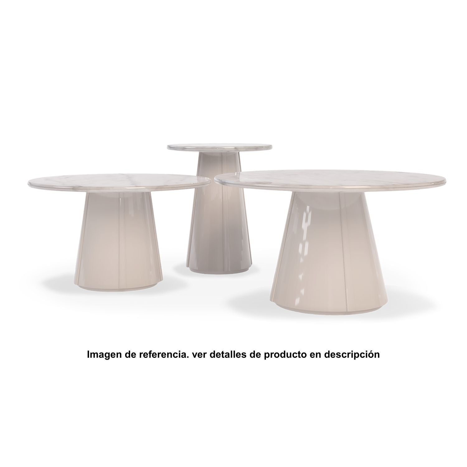 Mesa De Centro Fedor  Off White, Cubierta Marmolizada 38X59