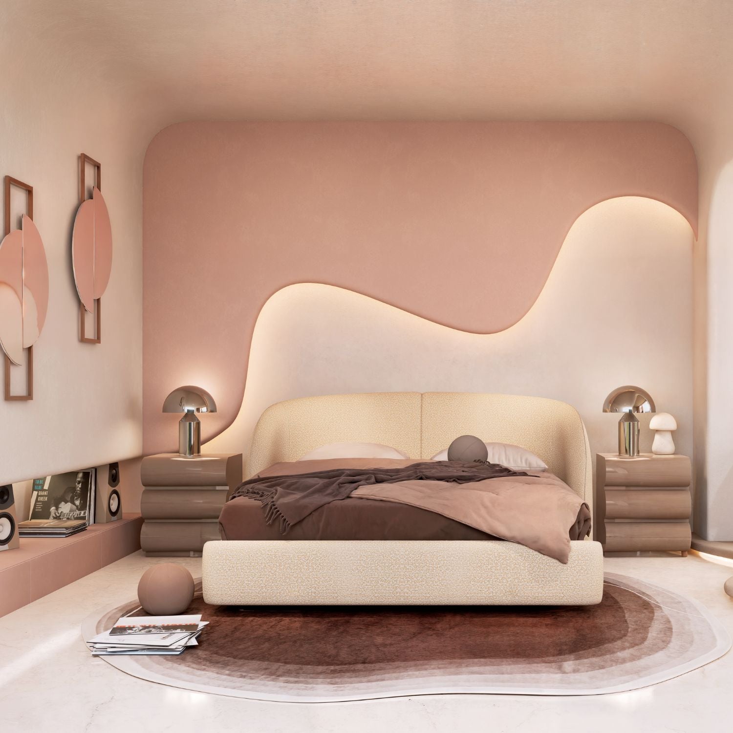 Cama Queen Sienna Eurolino Boucle Arena