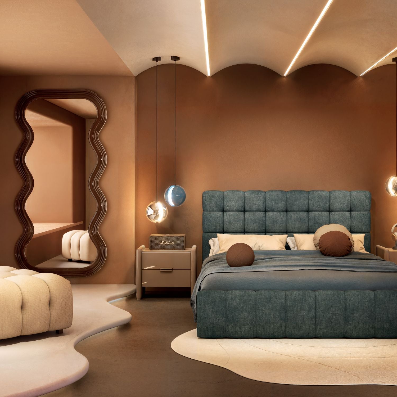 Mesa de Noche Oklam 2 Gavetas, Capuchino