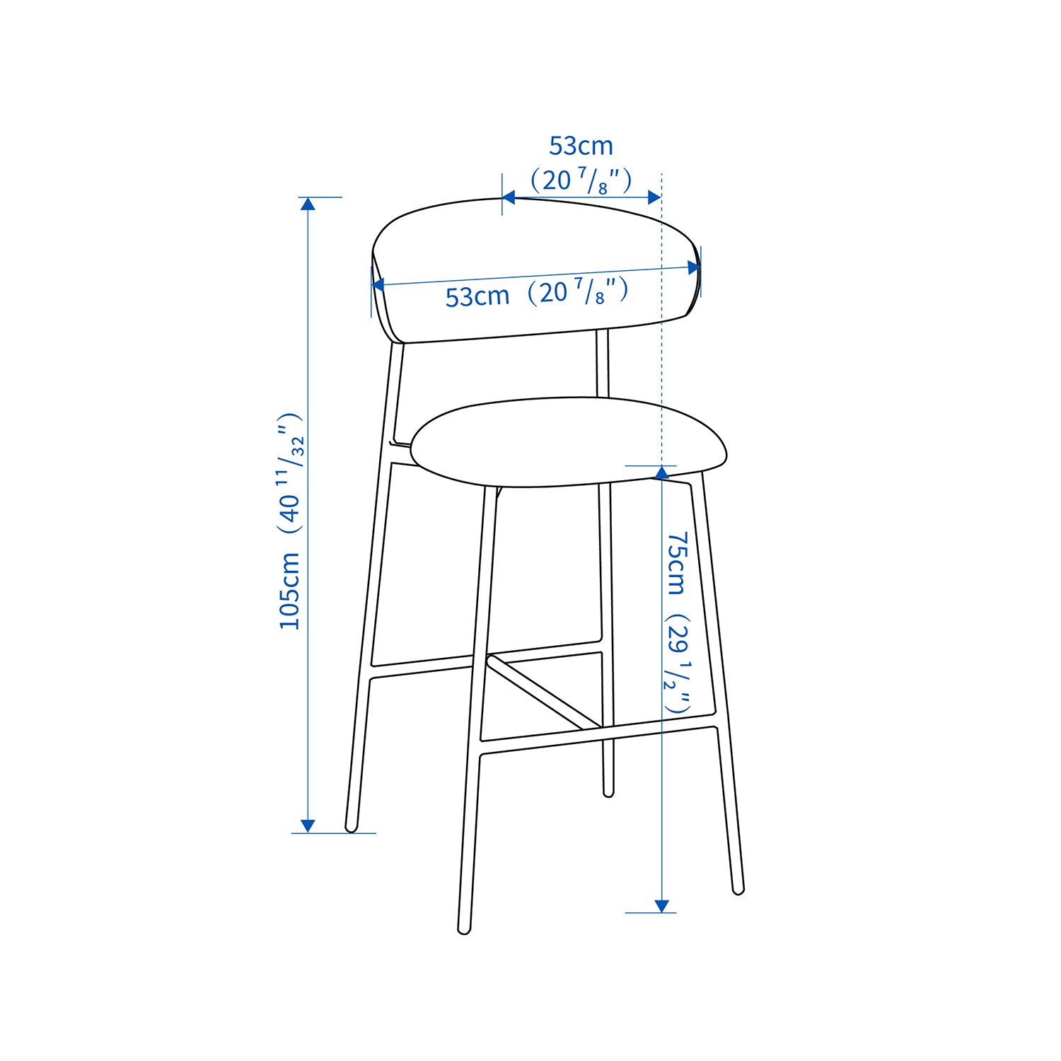 Silla Para Barra  Alex Verde 53X53X95 (75Cm)