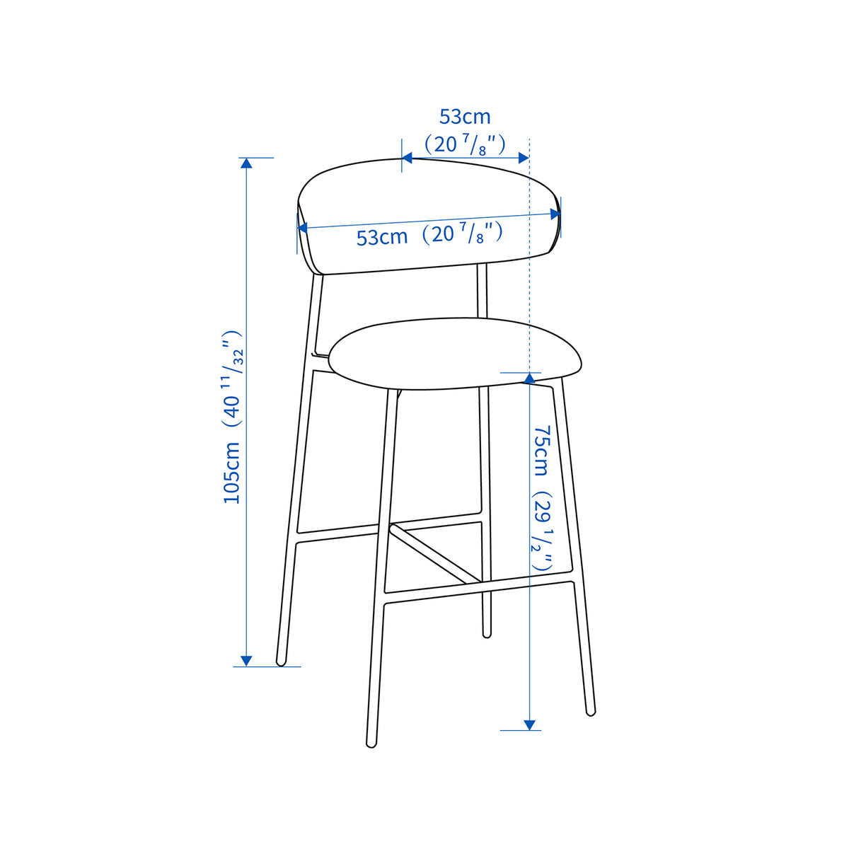 Silla Para Barra  Alex Verde 53X53X95 (75Cm)