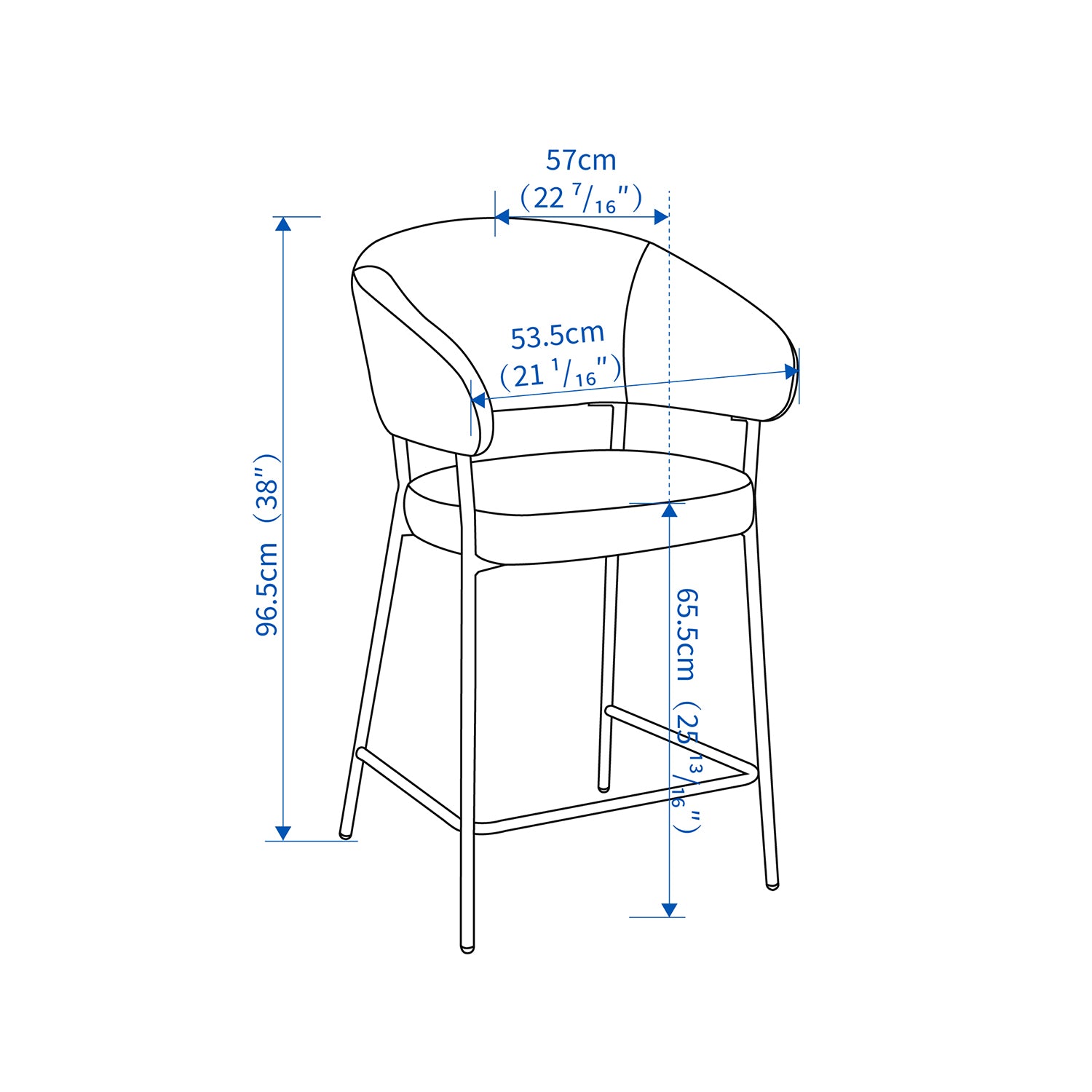 Silla Para Barra  Bob Beige 57X54X96 (65Cm)