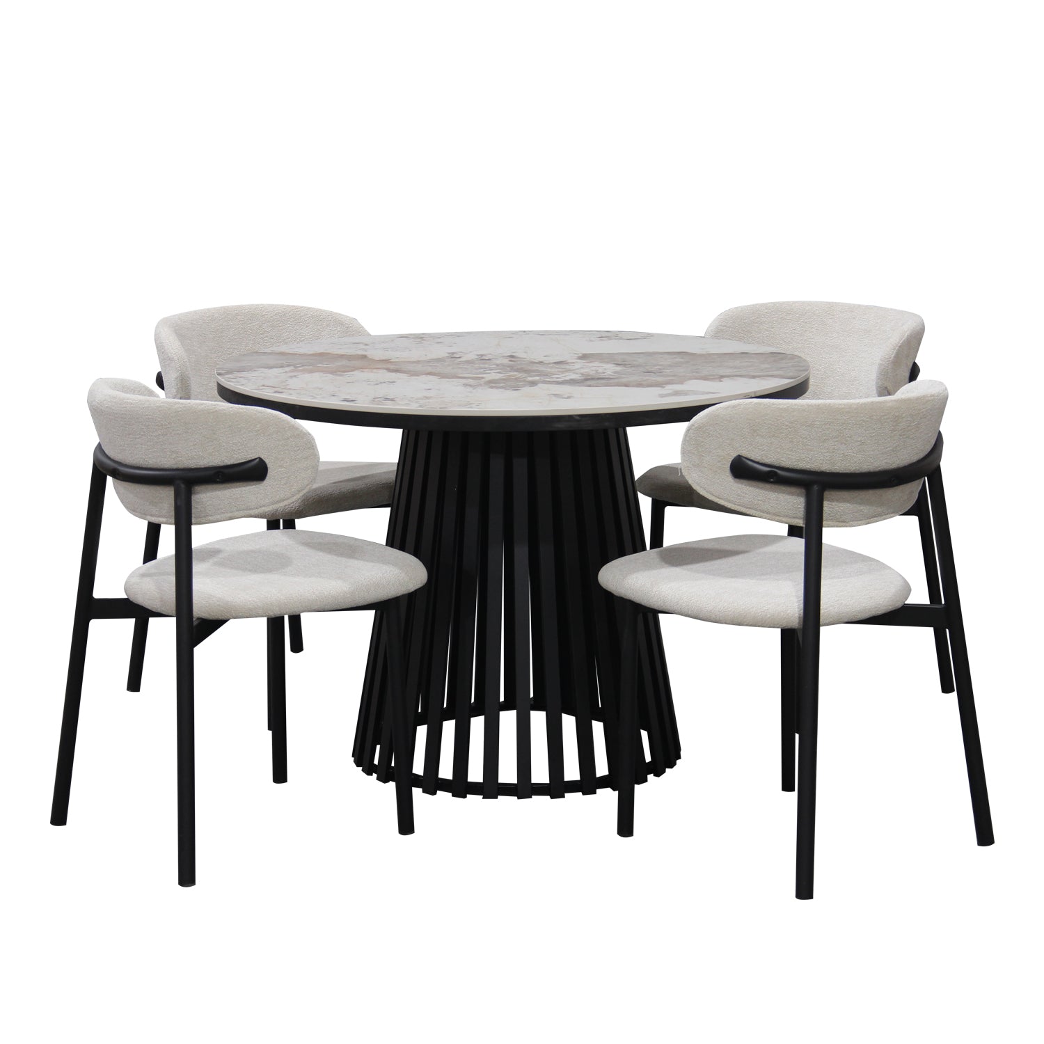 Comedor 4 Puestos Donato Beige, Negro