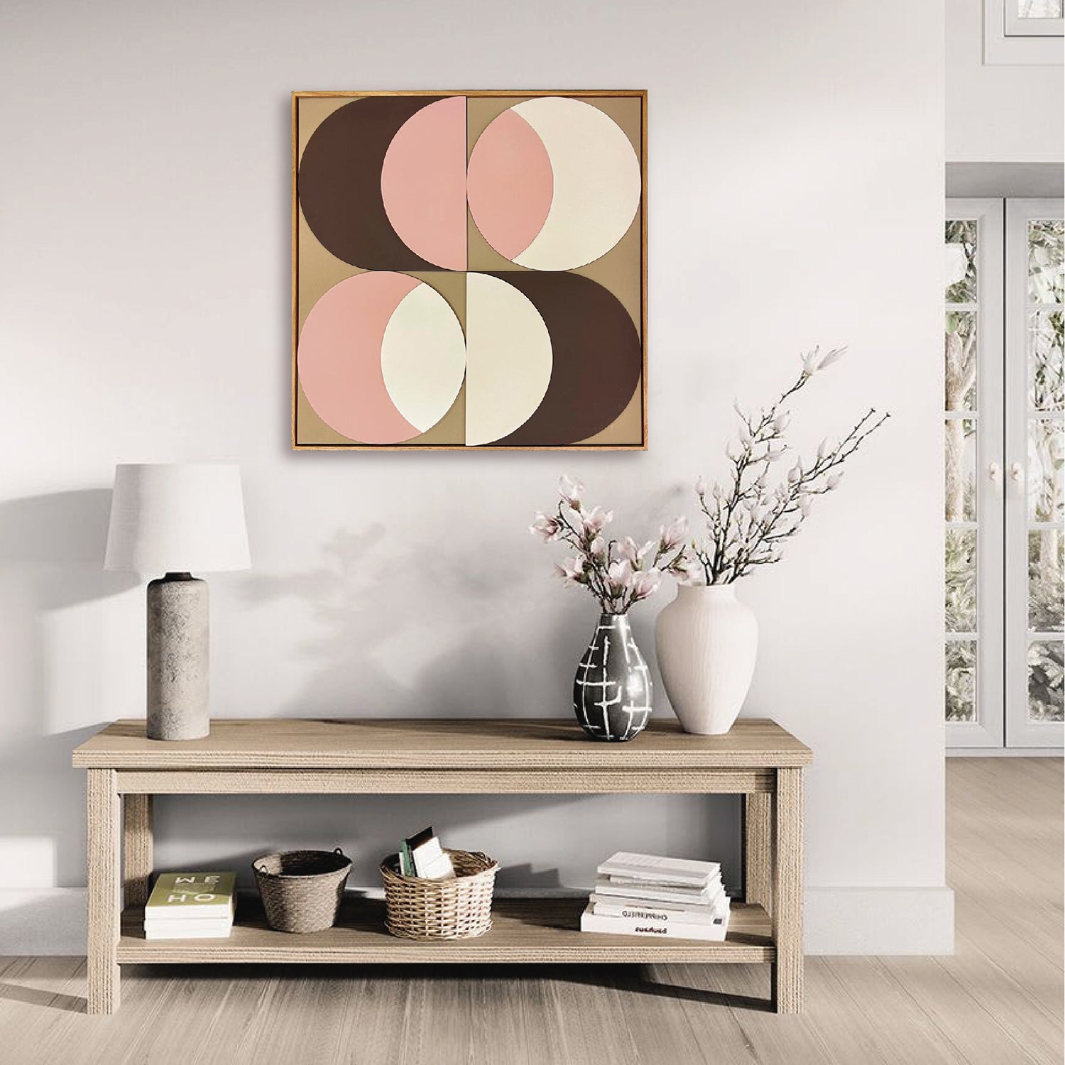 Cuadro  Rosa Multi Media Luna 70X70 Cm