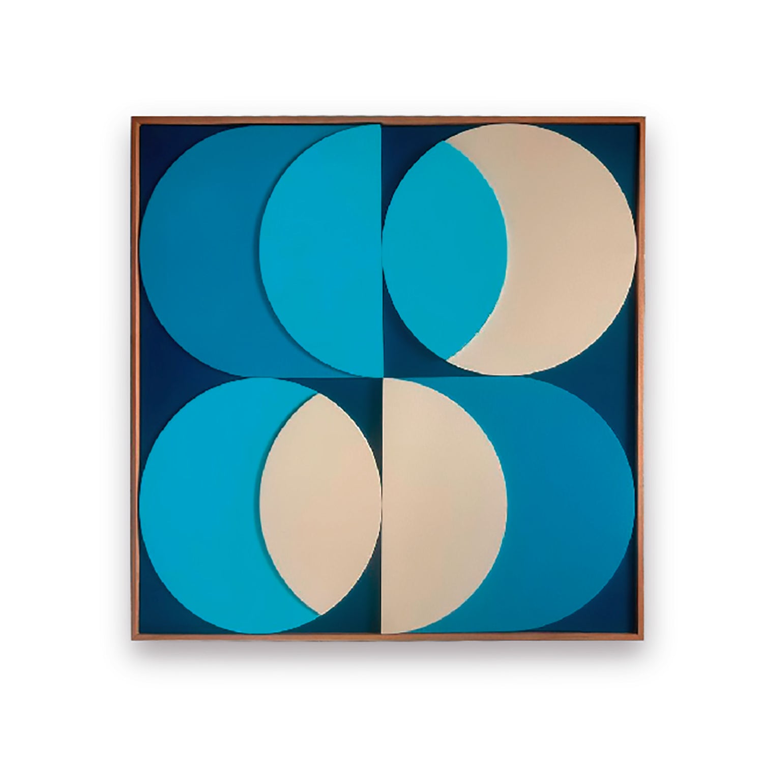 Cuadro  Azul Multi  Media Luna 70X70 Cm