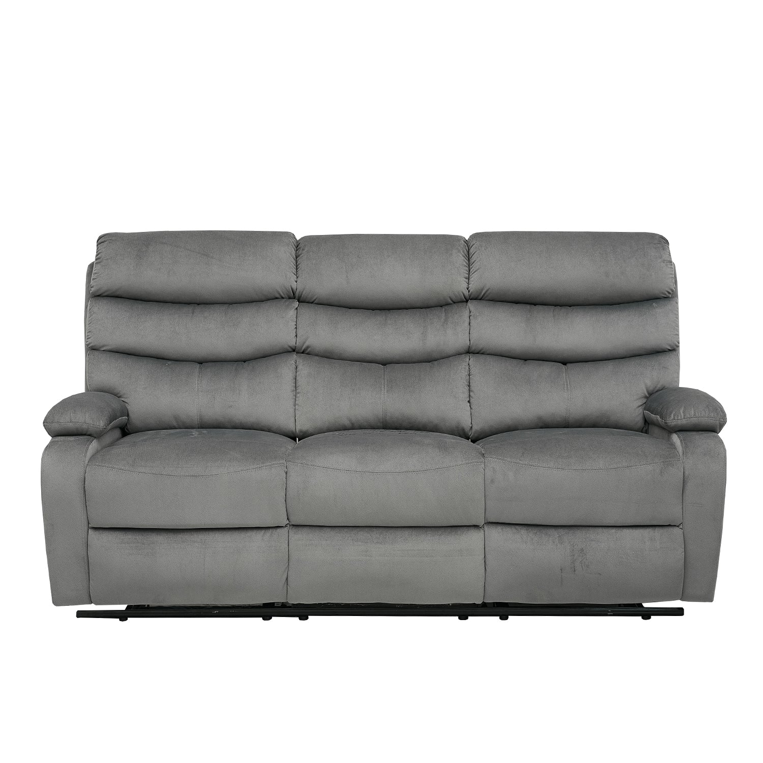 Sofá Reclinable 3 Puestos Foster Velvet Gris