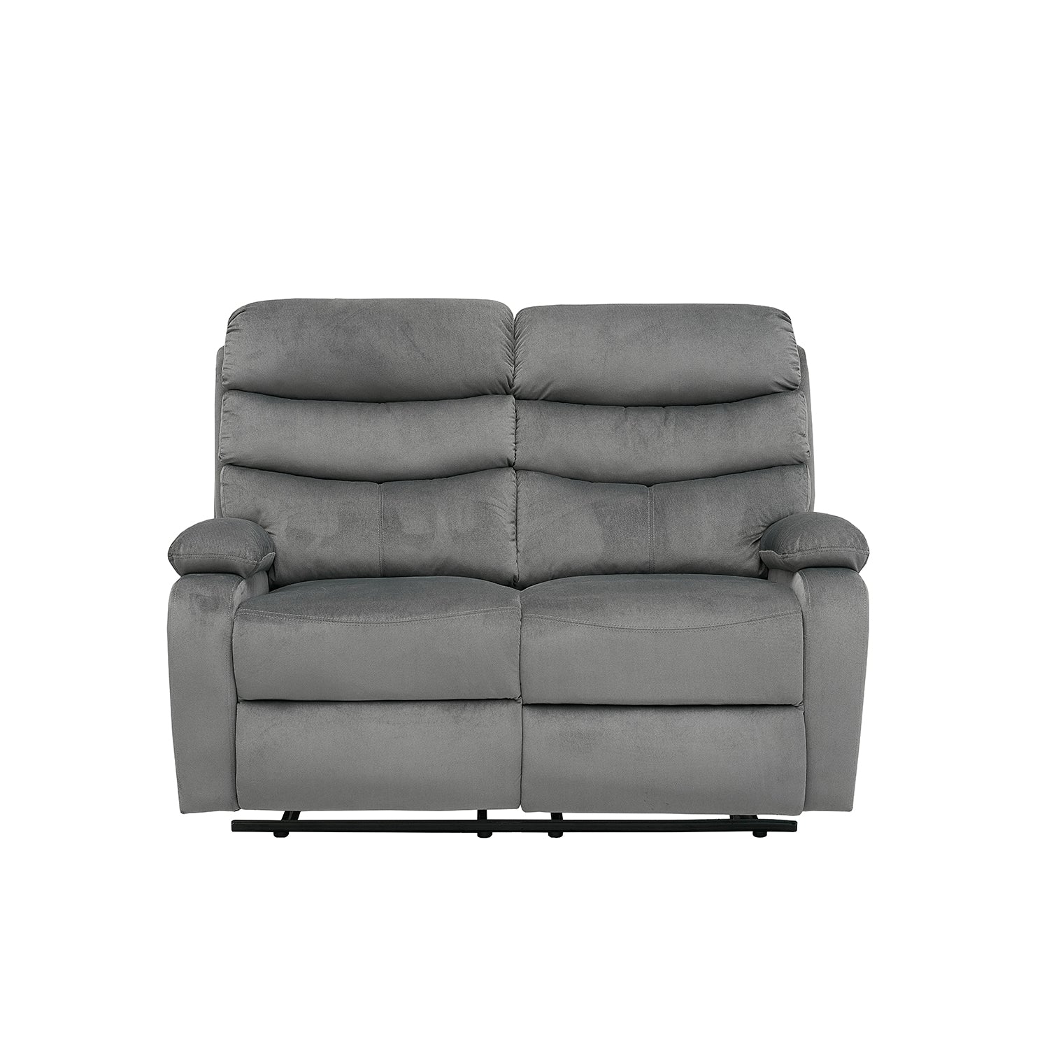 Sofá Reclinable 2 Puestos Foster Velvet Gris