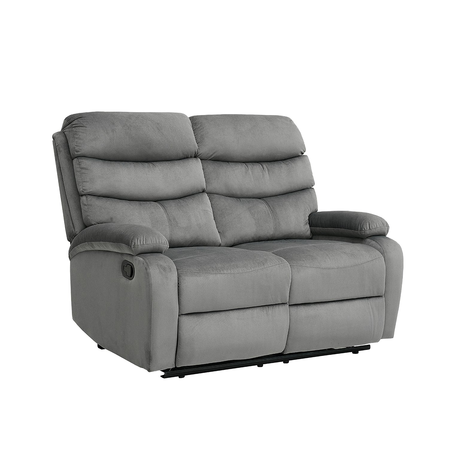 Sofá Reclinable 2 Puestos Foster Velvet Gris