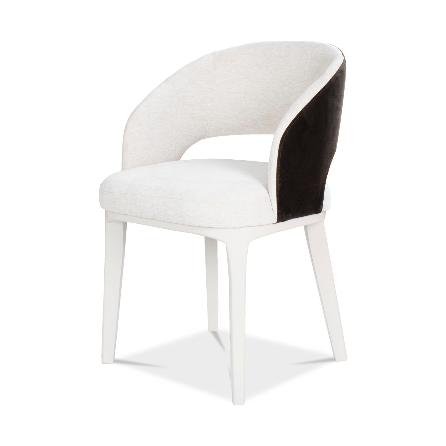 Silla Fray Lino Touch Almendra Chocolate, Off White