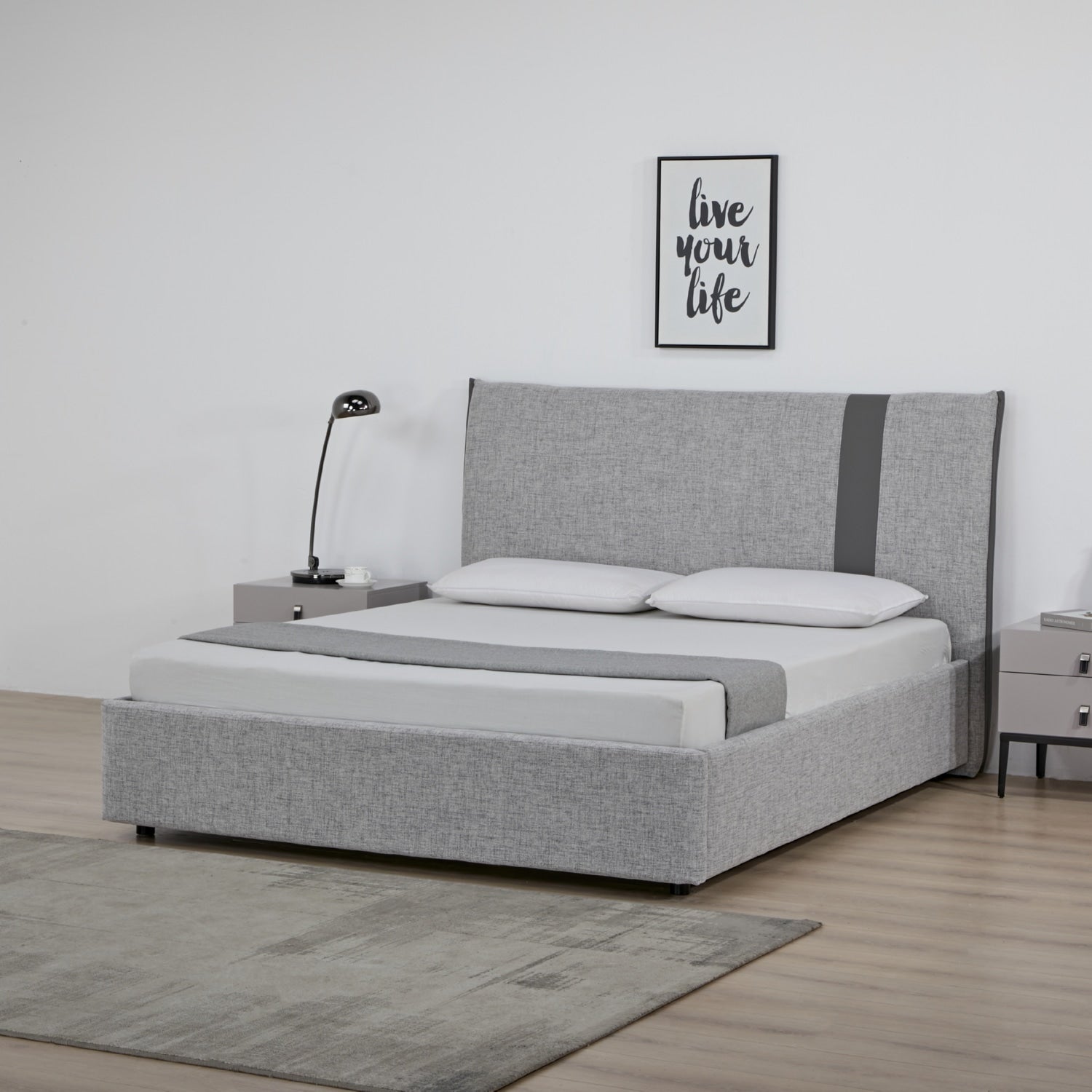 Cama Queen Gales Gris