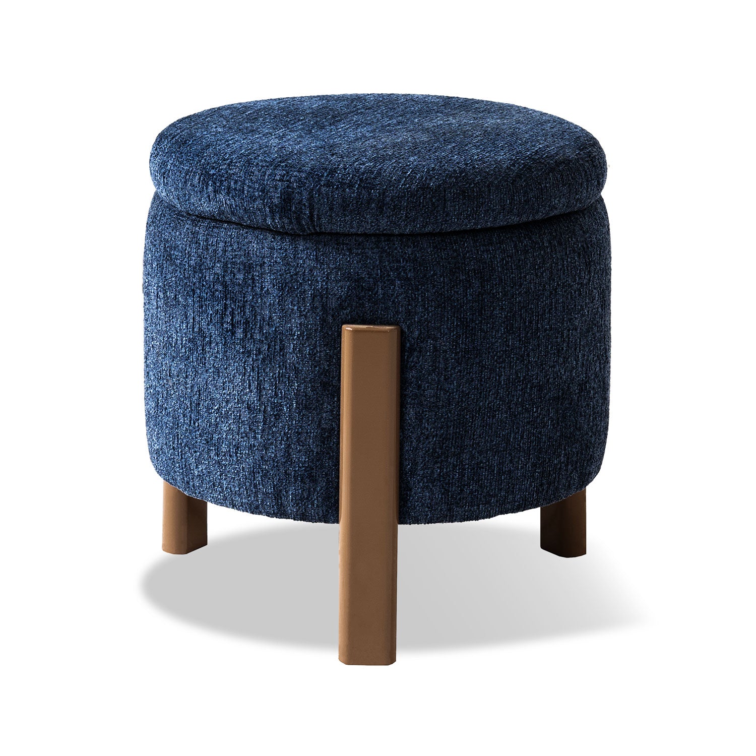 Puff Baúl Sienna 40 Microfibra Dossier Navy, Capuchino