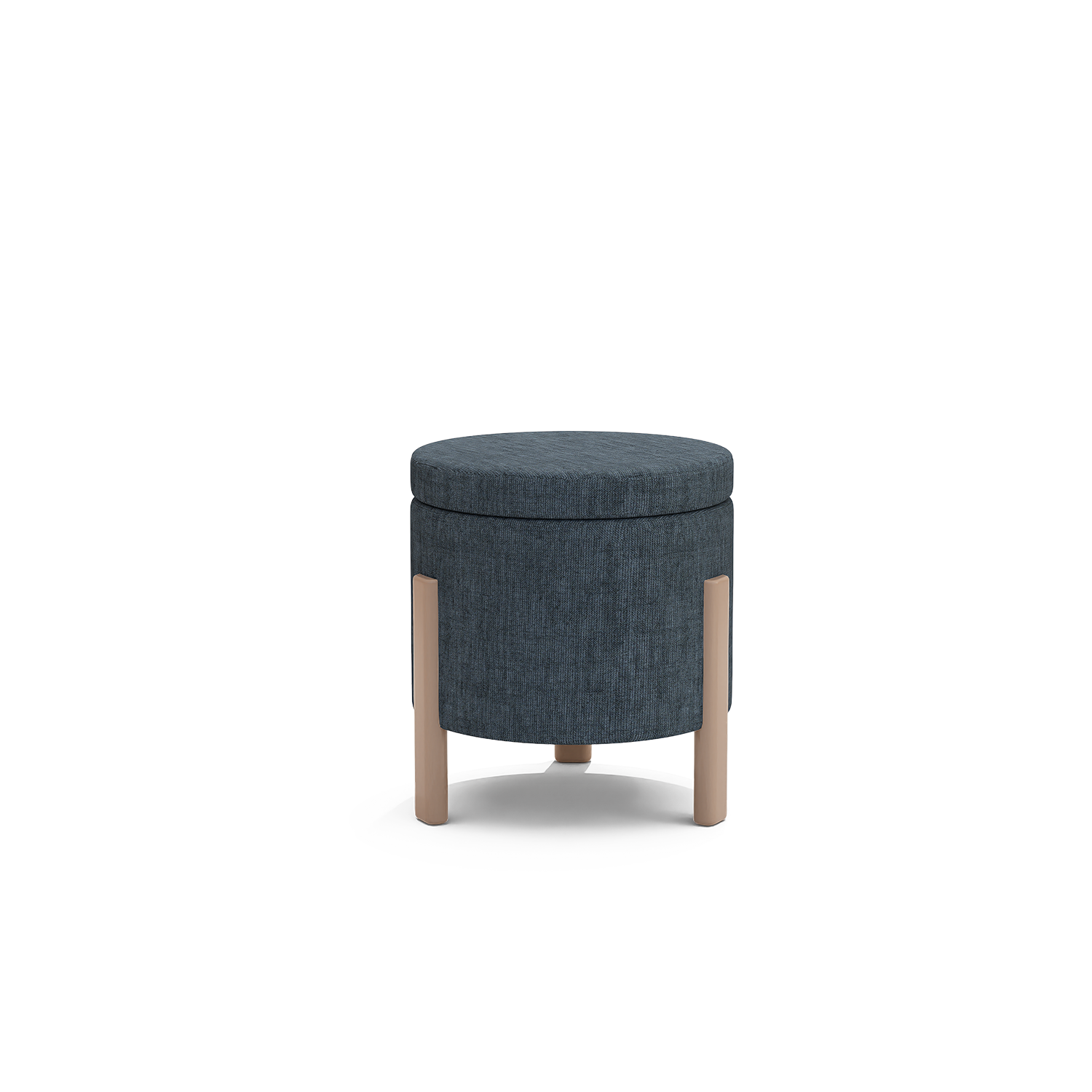 Puff Baúl Sienna 40 Microfibra Dossier Navy, Capuchino
