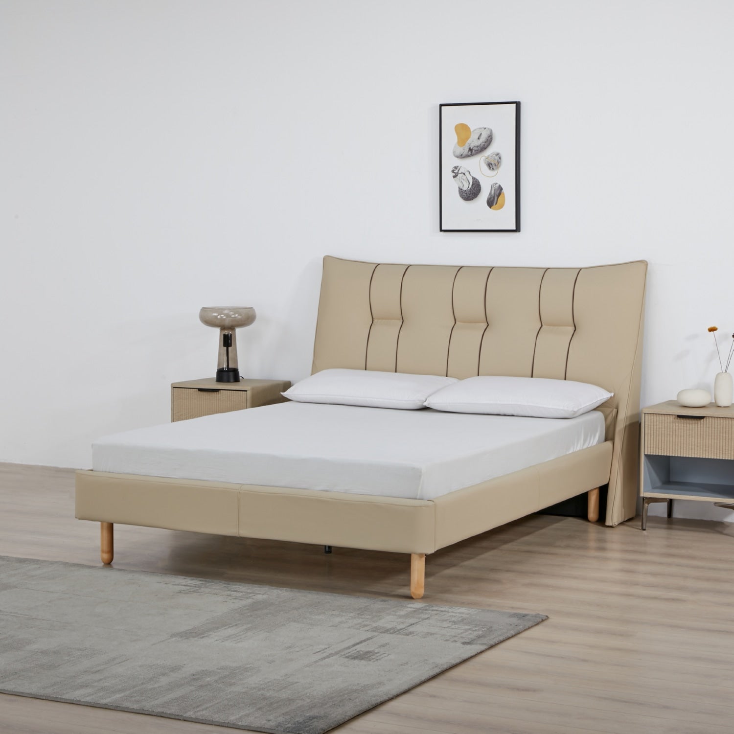 Cama Doble Kenzo Beige