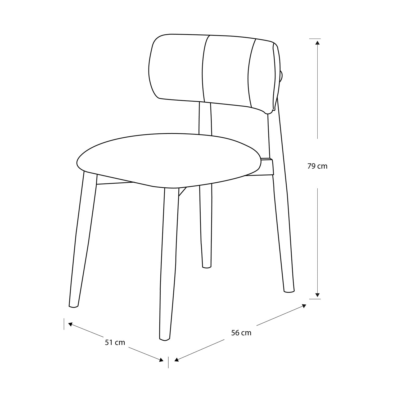 Silla De Comedor Filip Velvet Chocolate, Off White