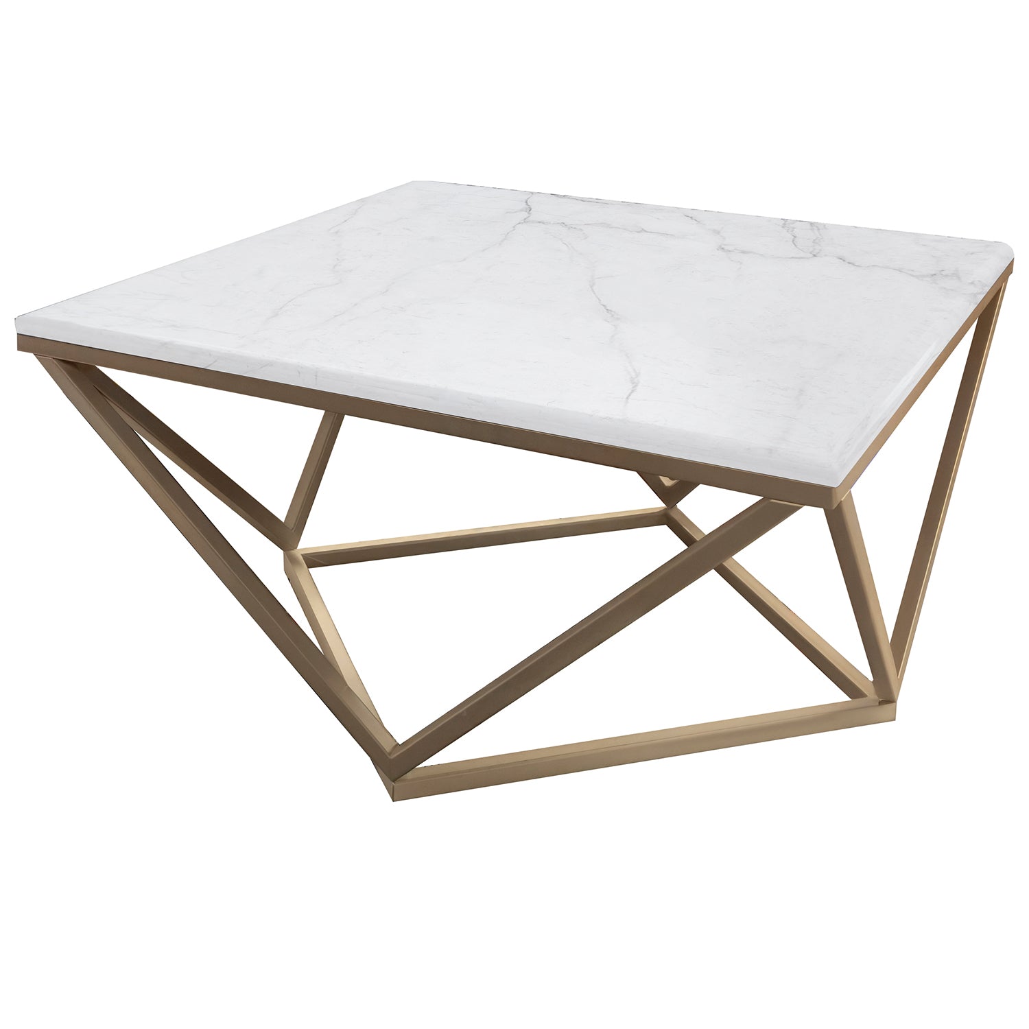 Mesa De Centro Patric Champaña, Marmolado