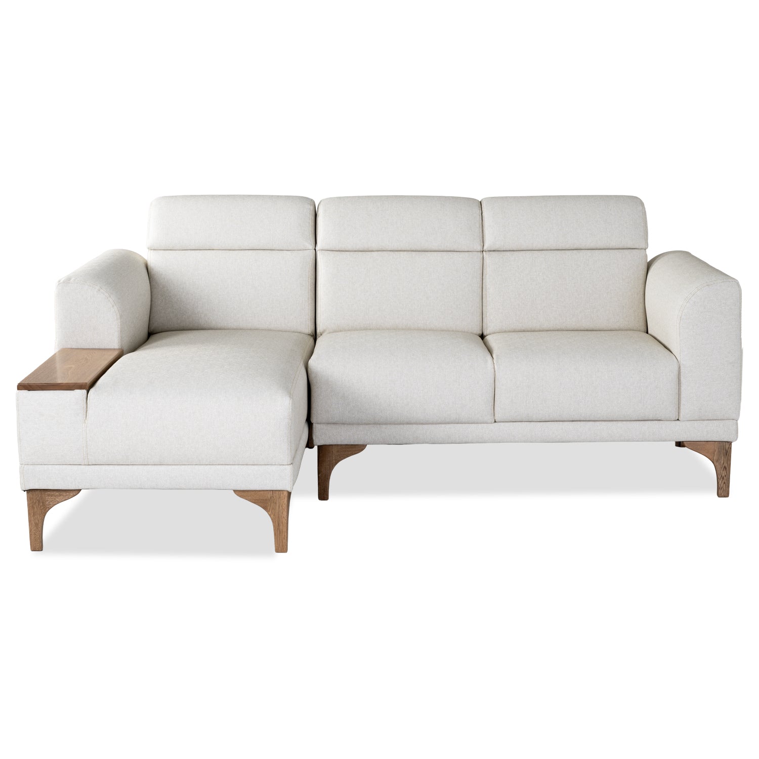 Sofá en L Carla Eurolino Vitore Blanco, Natural Lado Izquierdo