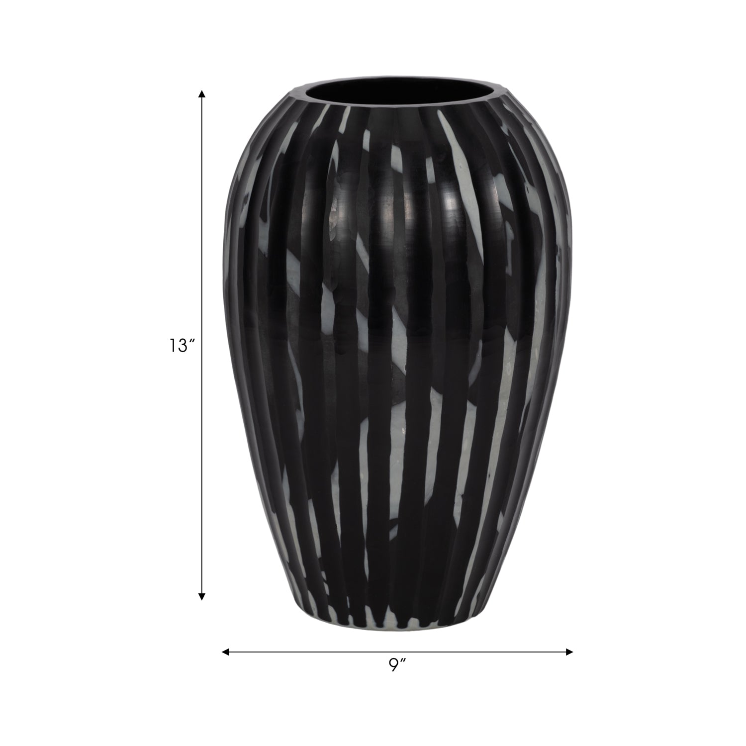 Jarron 33X22X22 Negro Lv25
