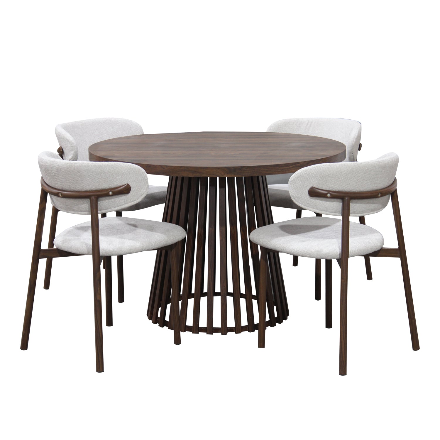 Comedor 4 Puestos Palermo Beige, Natural Oscuro