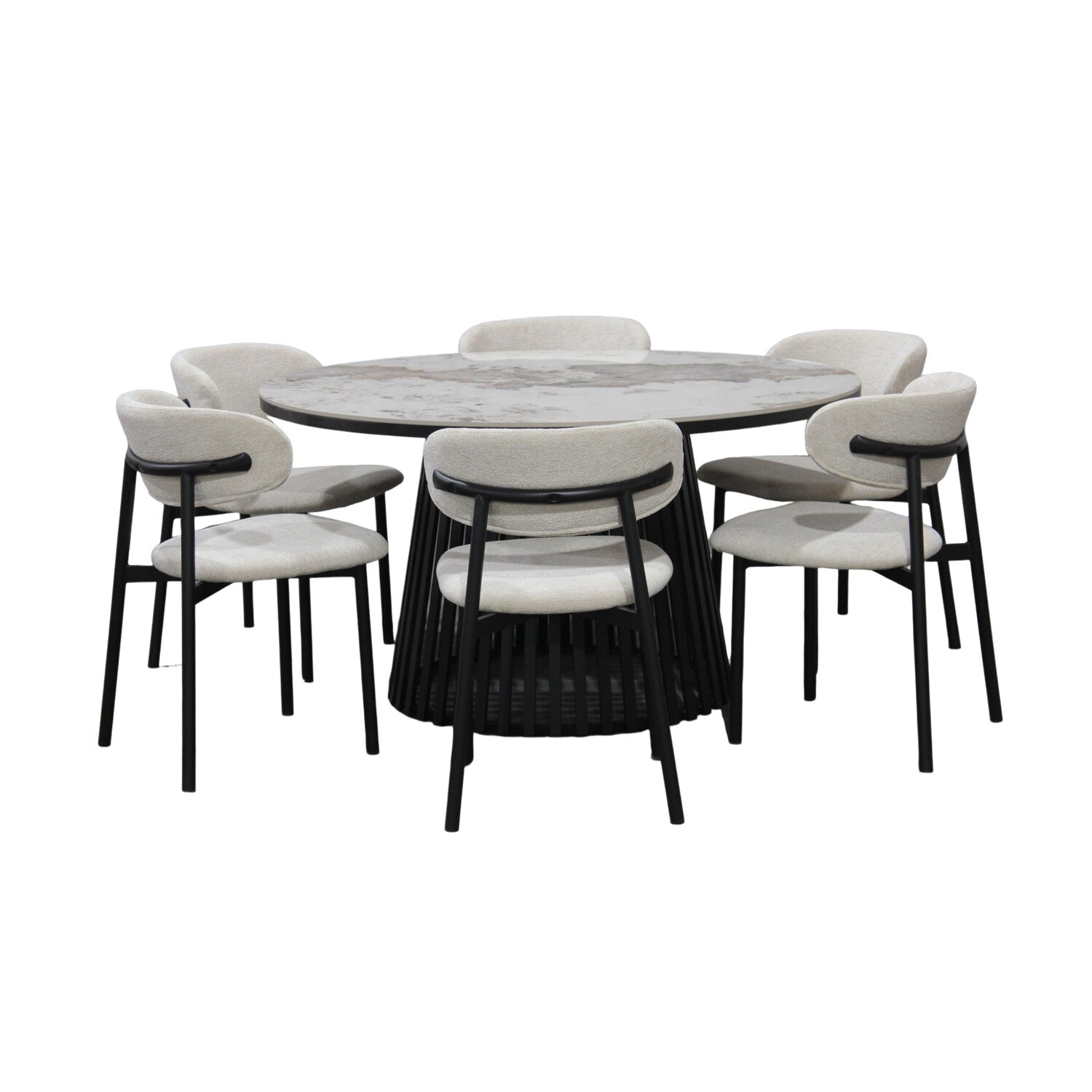 Comedor 6 Puestos Donato Beige, Negro