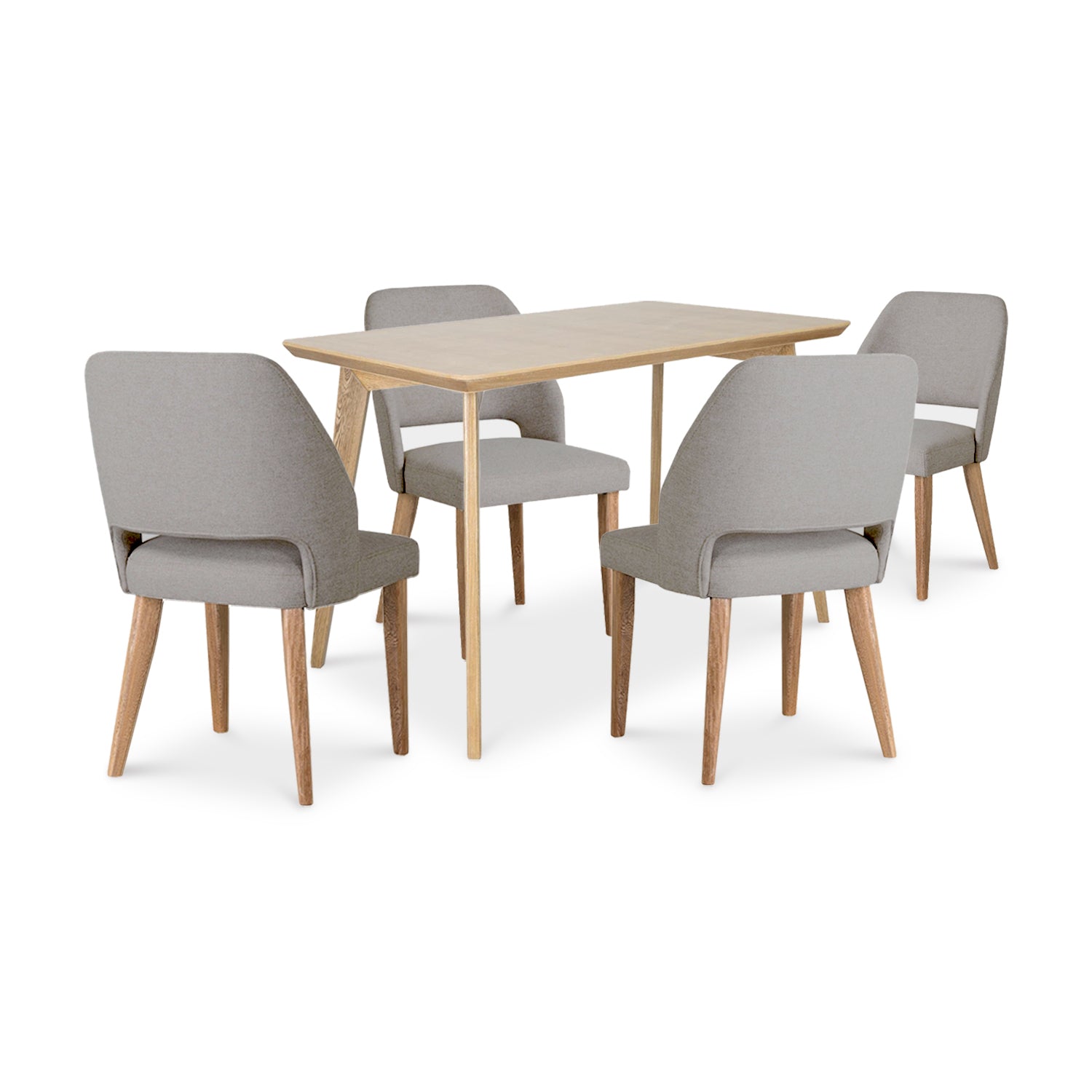 Comedor 4 Puestos Camille Microfibra Icono Taupe, Natural
