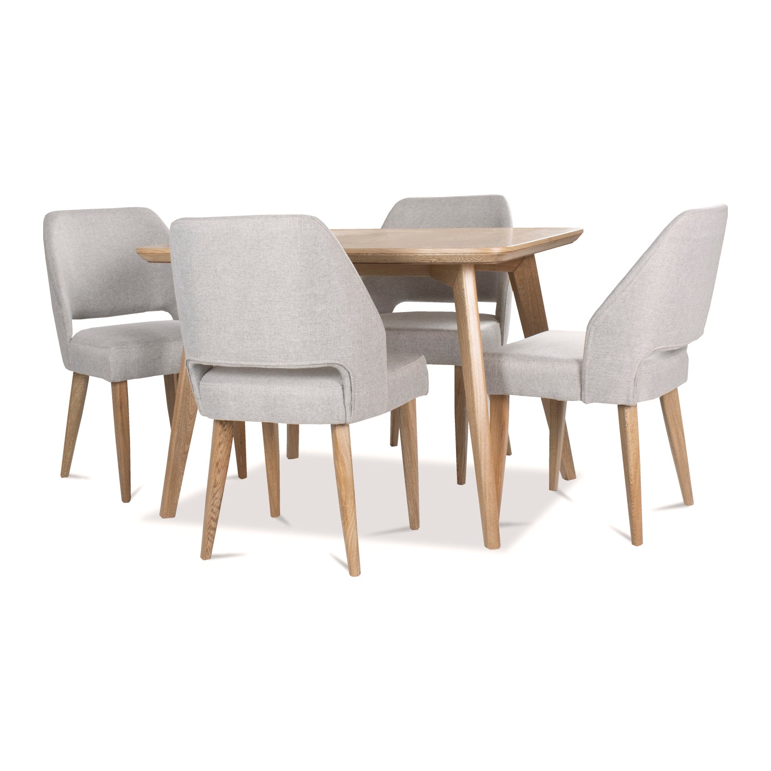 Comedor 4 Puestos Camille Microfibra Icono Taupe, Natural