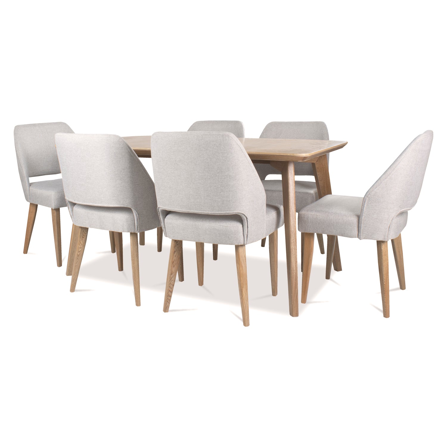 Comedor 6 Puestos Camille Microfibra Icono Taupe, Natural