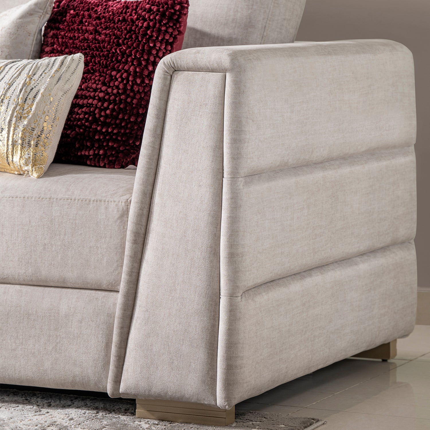 Sofá 2 Puestos Regency Velvet Marmol, Champaña