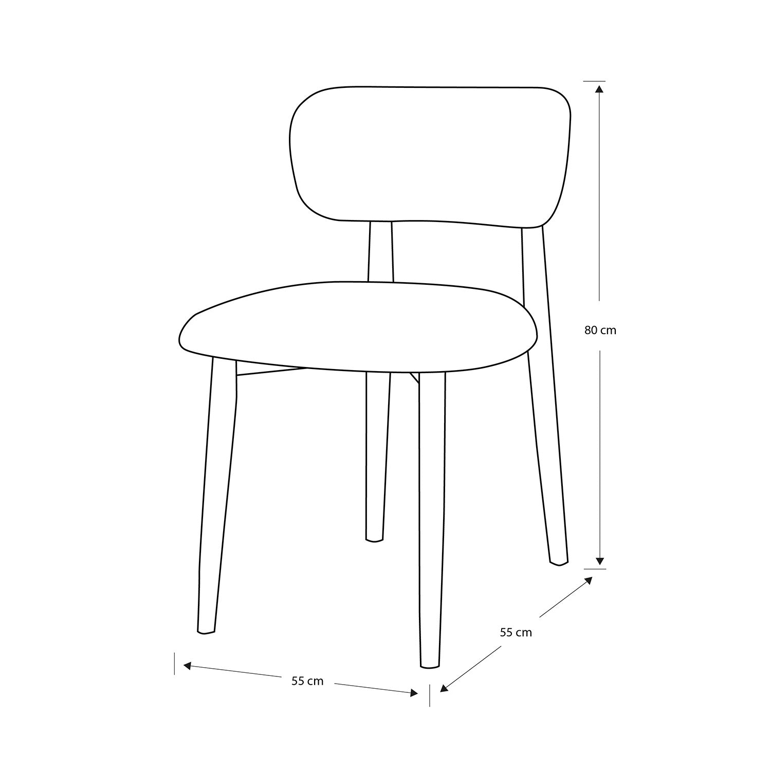 Silla De Comedor Filip Lino Touch Almendra, Mocka