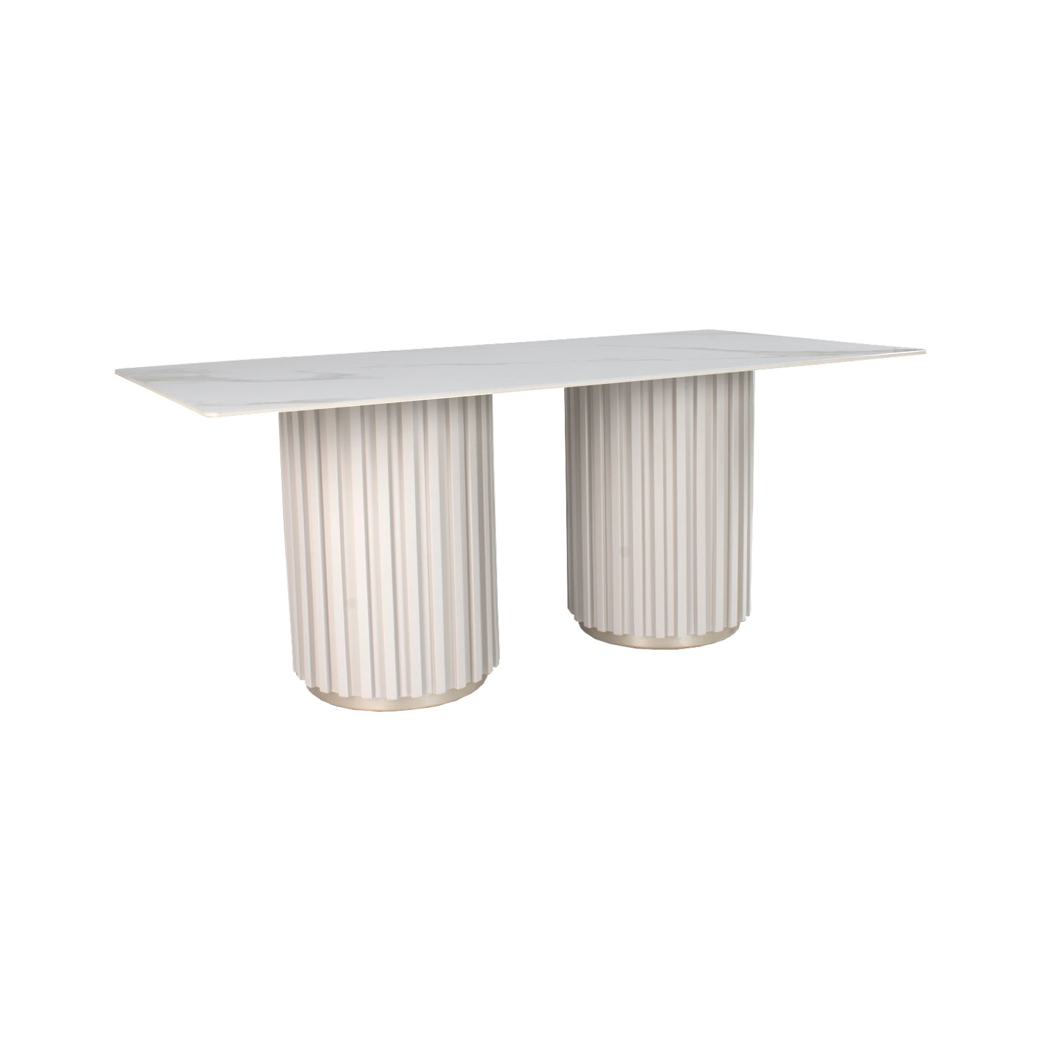 Mesa Comedor 6 Puestos Nicole Off White, Champaña