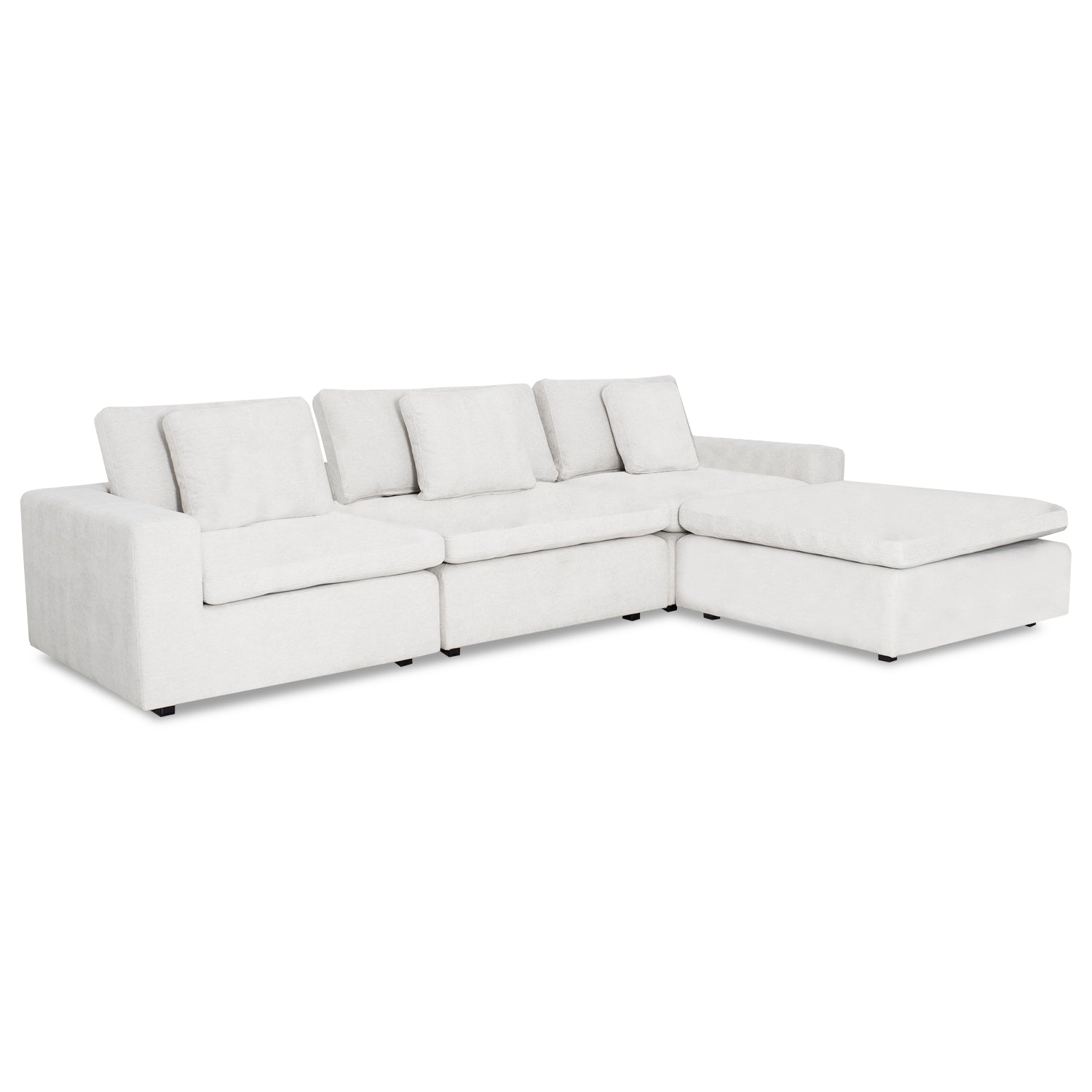 Juego De Sala Creta Chenille Touch Almendra 3 Mts