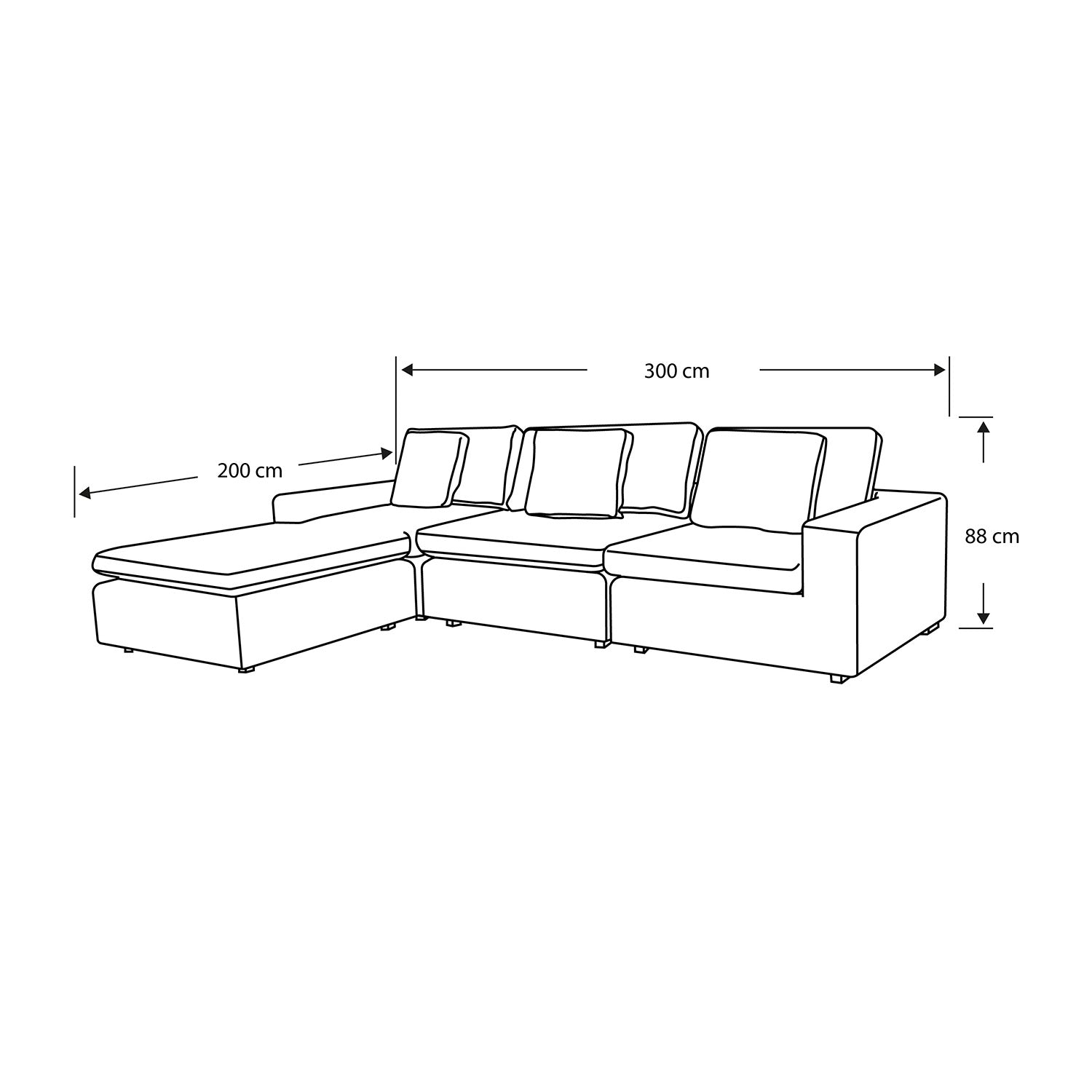 Sala Rinconera Creta Chenille Touch Almendra 3Mts