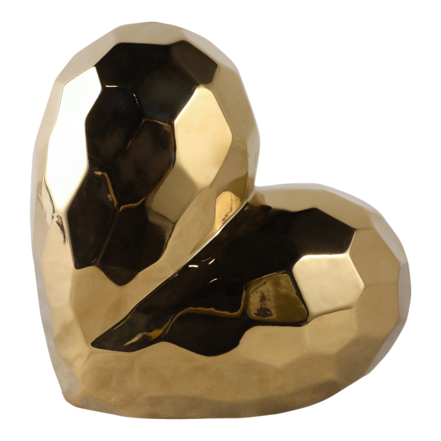 Figura 27X27X12 Dorado Corazon Lv25