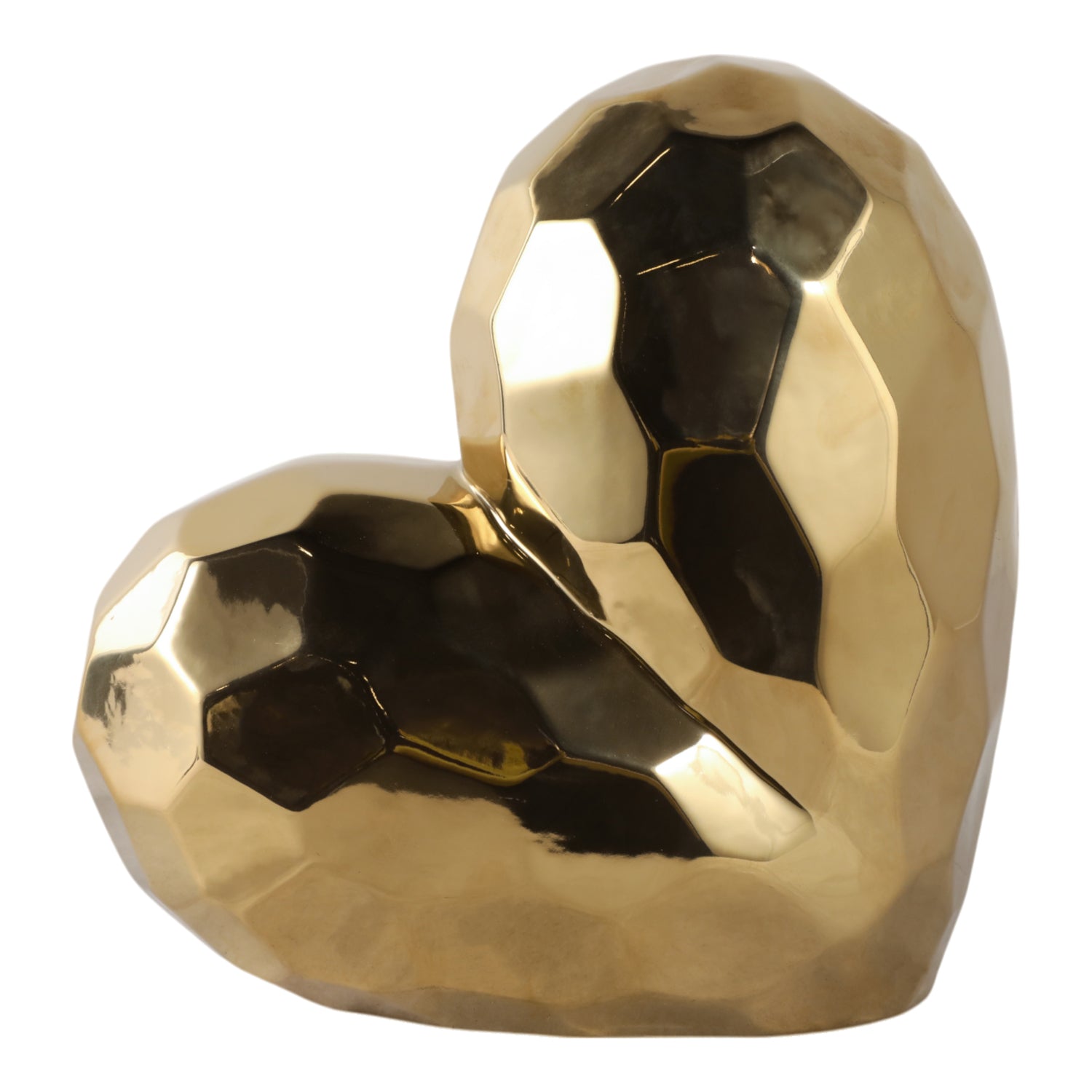 Figura 27X27X12 Dorado Corazon Lv25