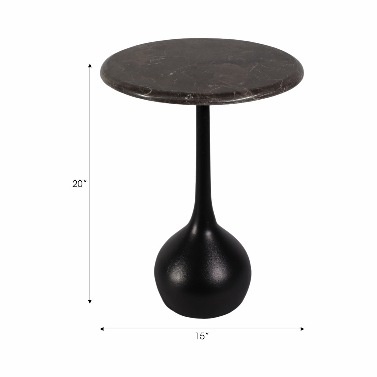 Mesa Auxiliar Dora Negro, Marmol 50X38 Lv25