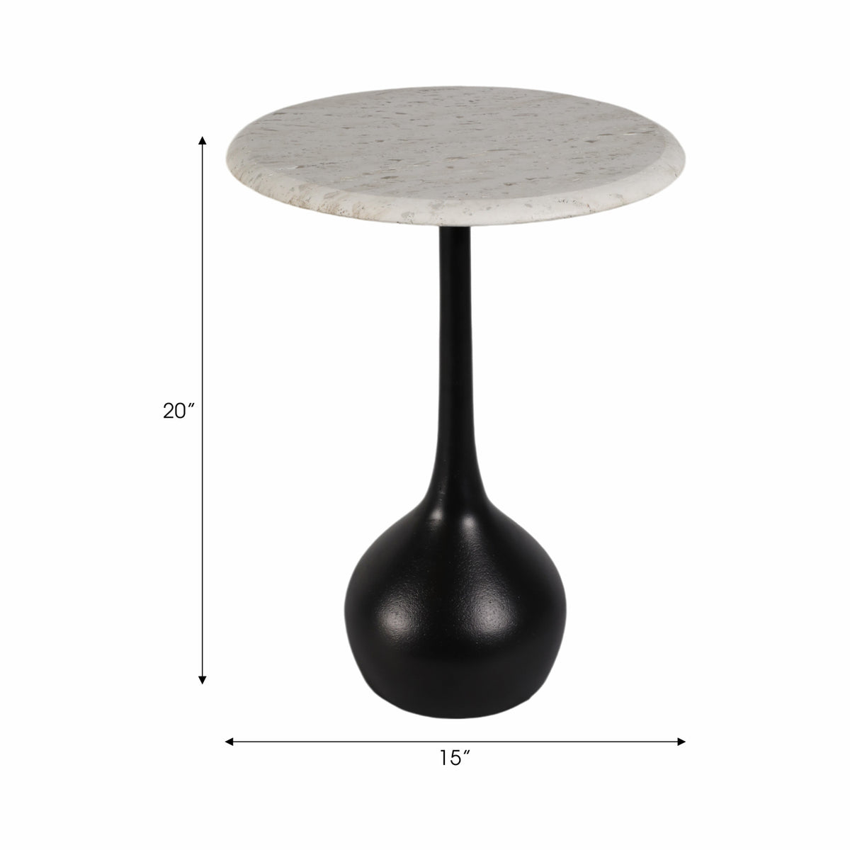 Mesa Auxiliar Dora Negro, Piedra 50X38  Lv25
