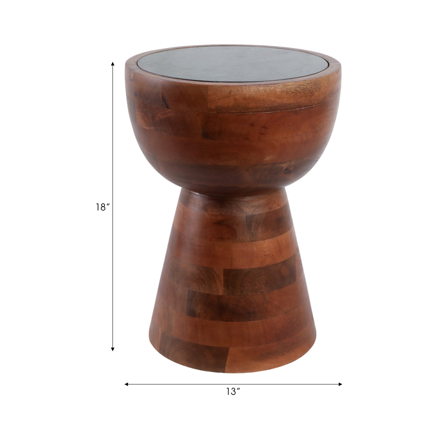 Mesa Auxiliar Emmi Verde, Natural 45X33 Lv25