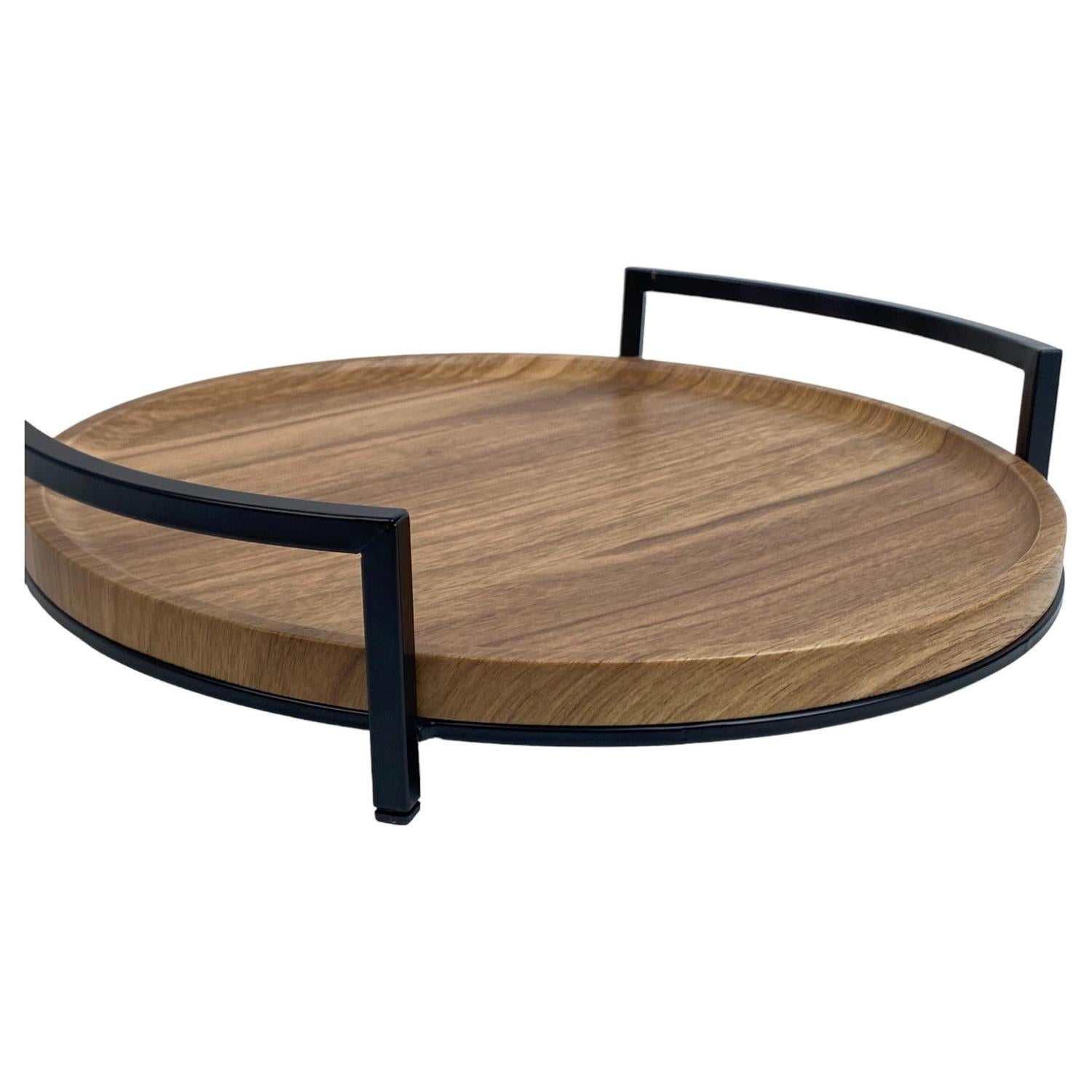 Bandeja 38X36X8 Natural Mango Negro F243