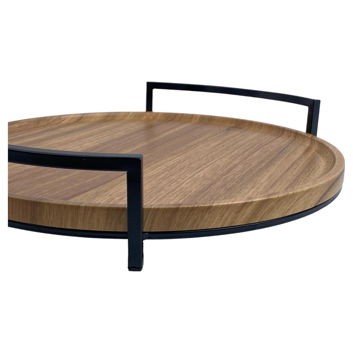 Bandeja 42X40X8 Natural Mango Negro F243