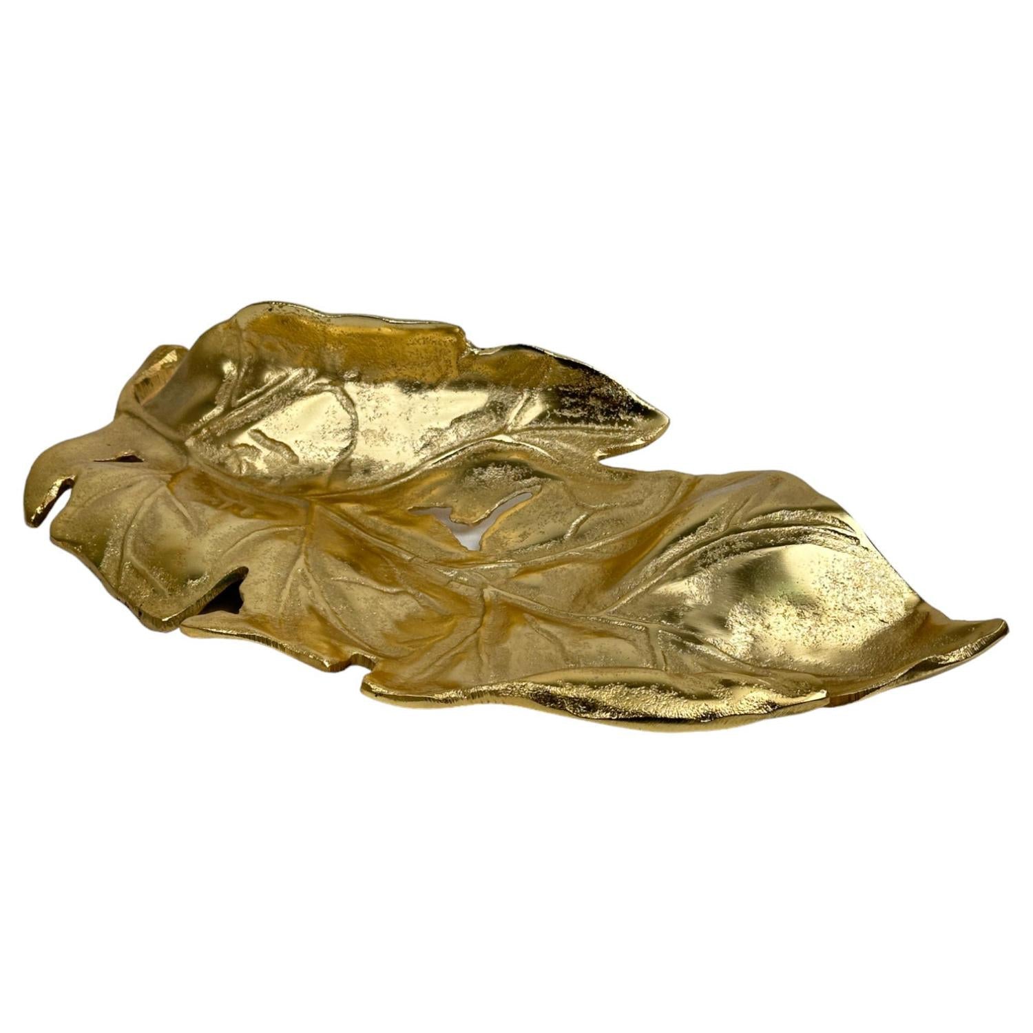 Centro De Mes 49X23X7.5 Dorado Hoja F243