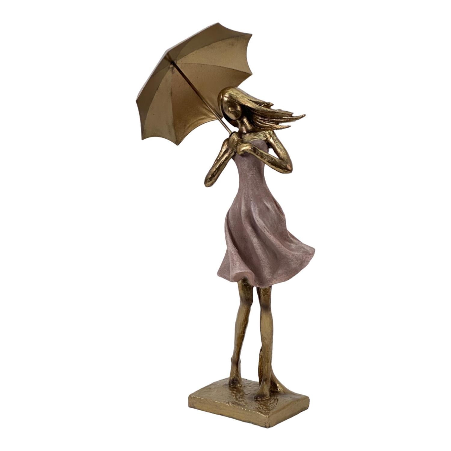 Figura 17X9.5X37.5 Rosa Mujer Sombrilla F243