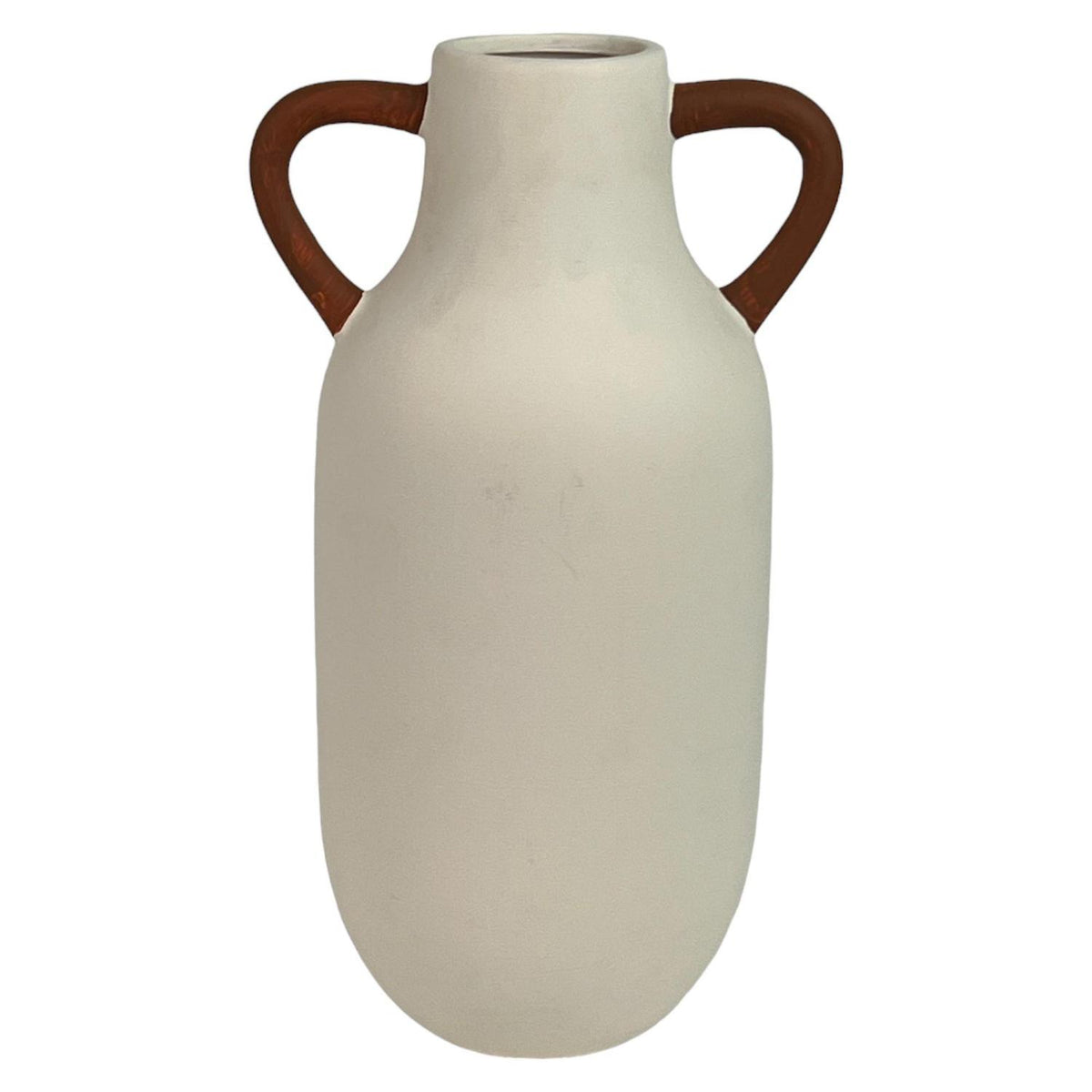 Jarron 19.5X15X32.5 Blanc Oreja Café F243