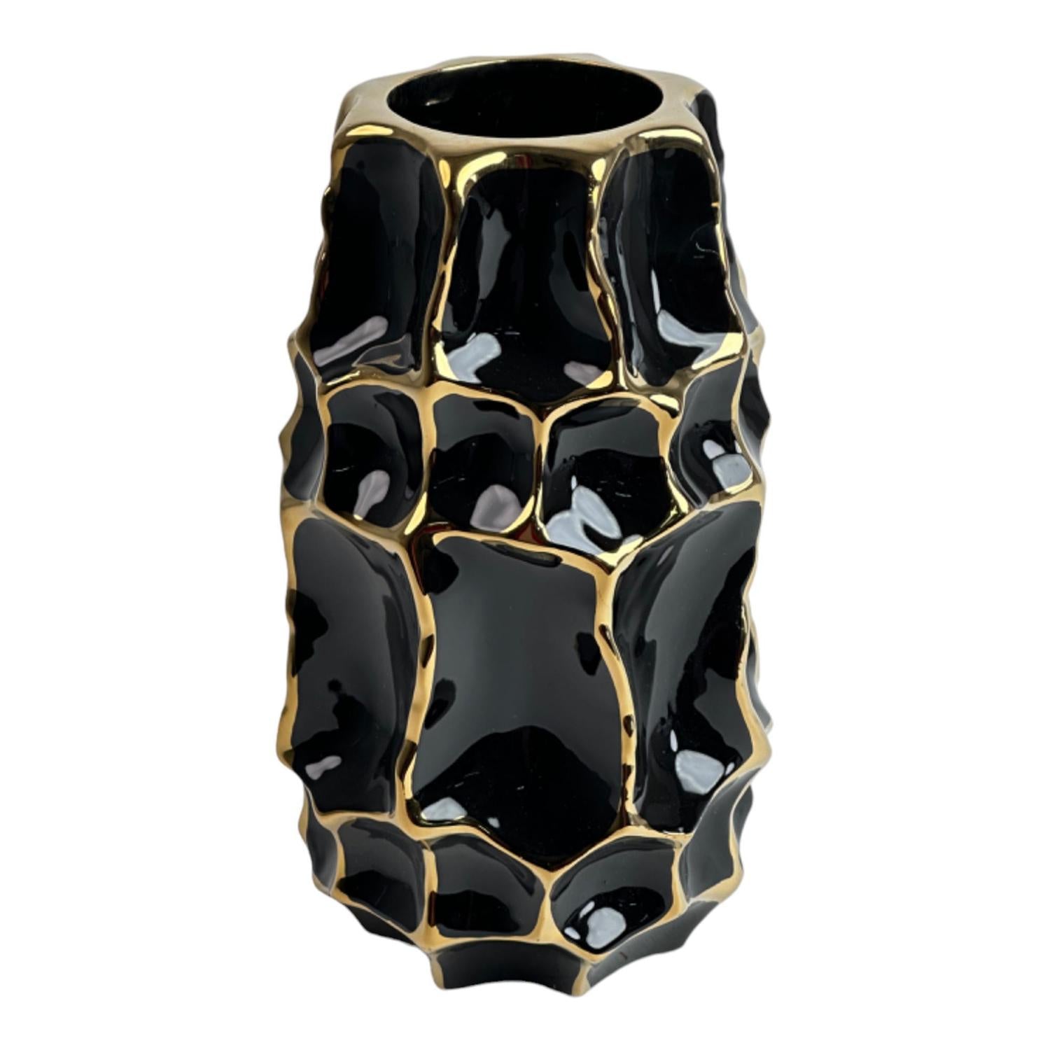 Jarron 14.5X14.5X25 Negro Brillant F243