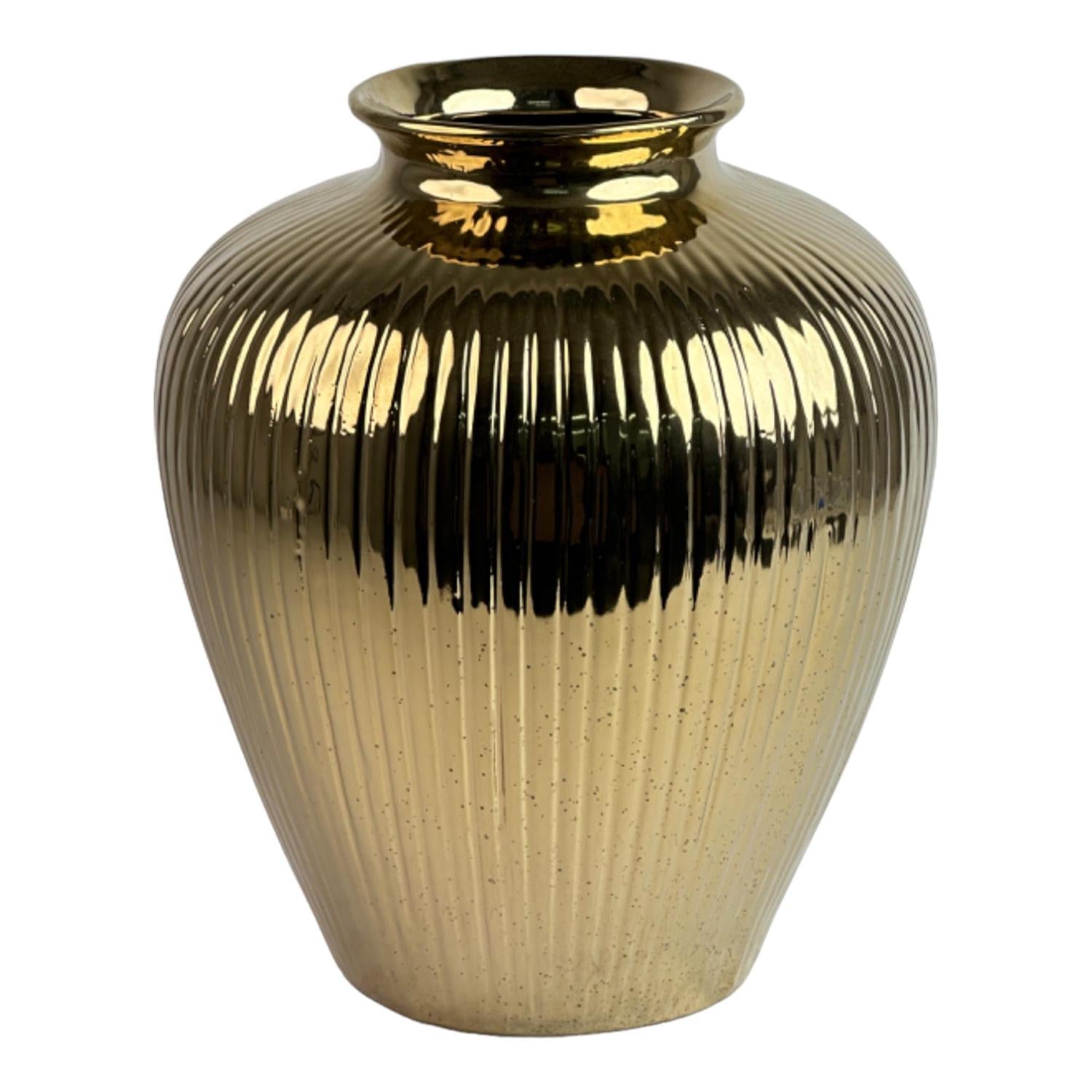 Jarron 30.5X30.5X36 Dorado Vintage F243