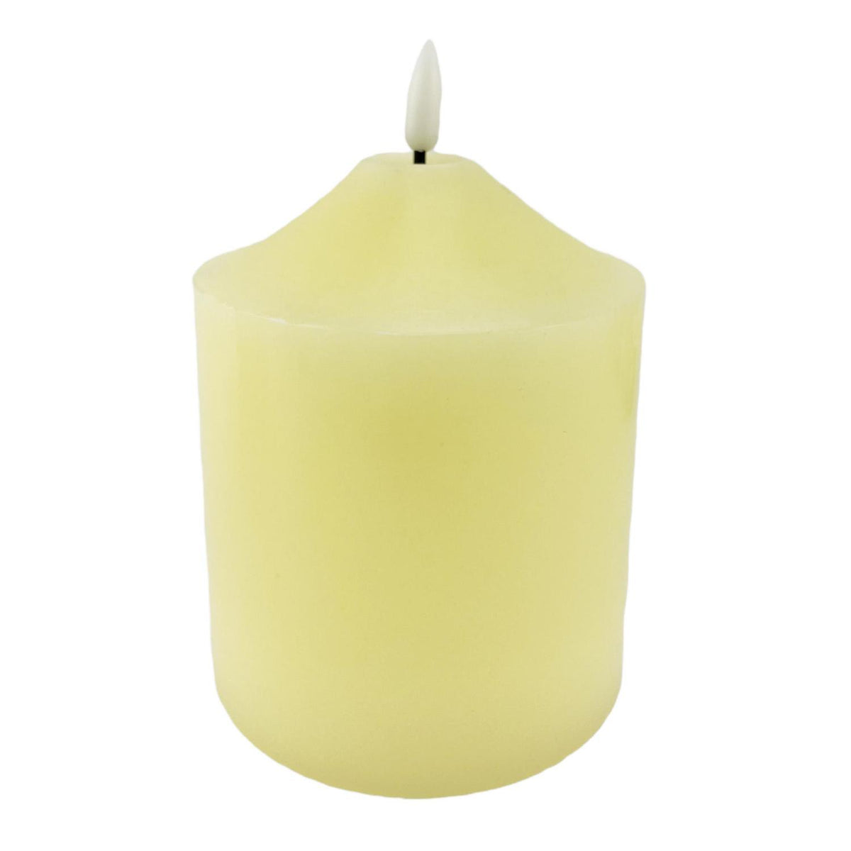 Vela 7.5X7.5X12 Blanco Hueso Luz Decor F243