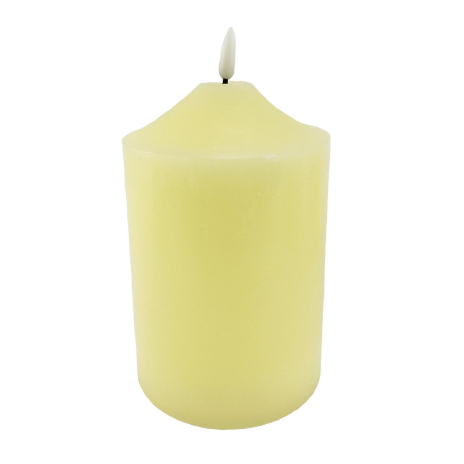 Vela 7.5X7.5X14.5 Blanco  Luz Decor F243