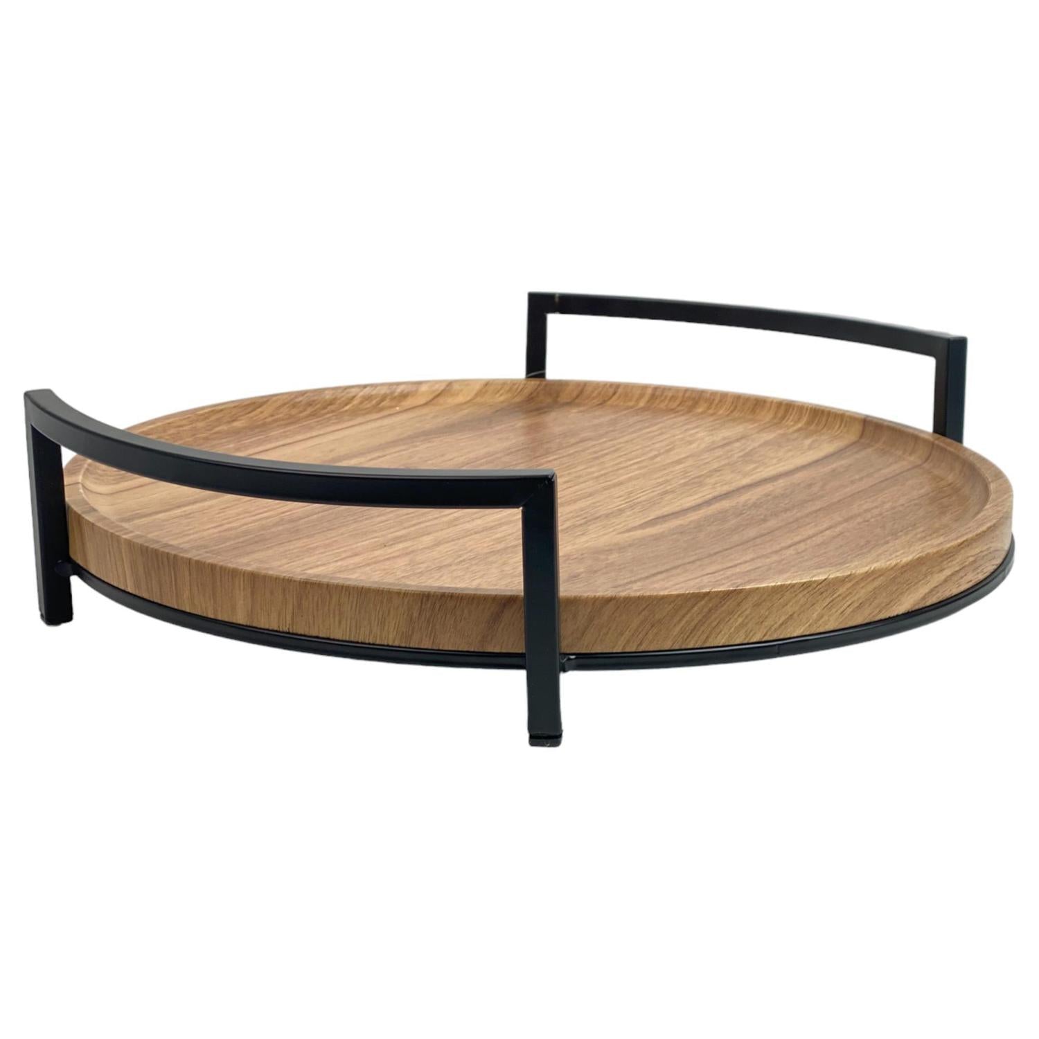 Bandeja 38X36X8 Natural Mango Negro F243