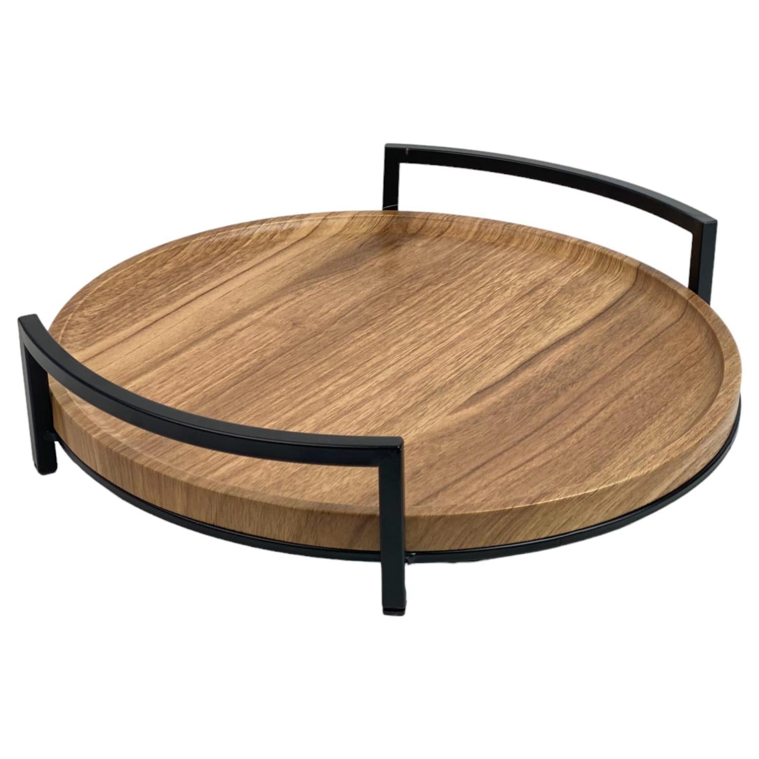 Bandeja 38X36X8 Natural Mango Negro F243