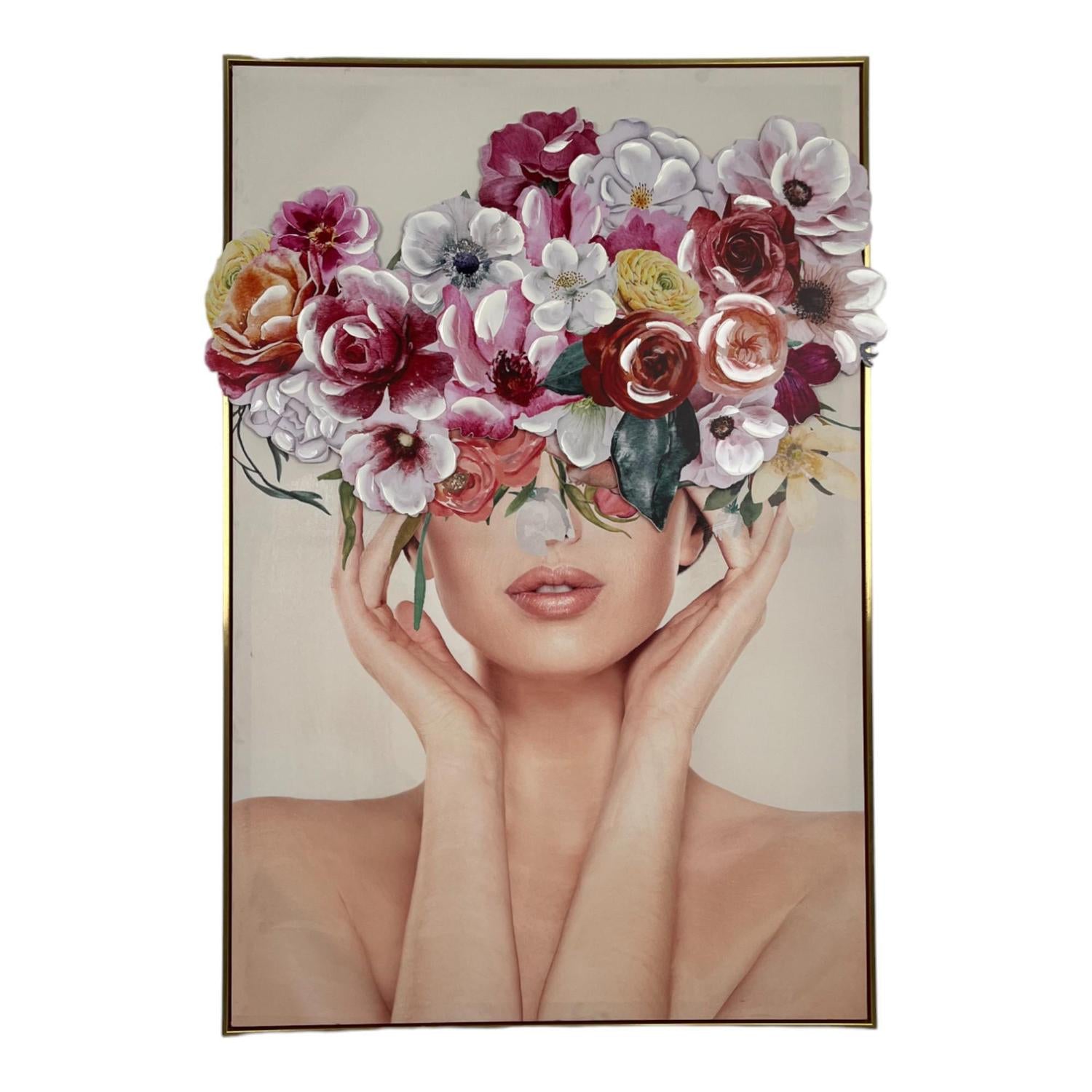 Cuadro 80X3.5X120 Rose Mujer Flores F243