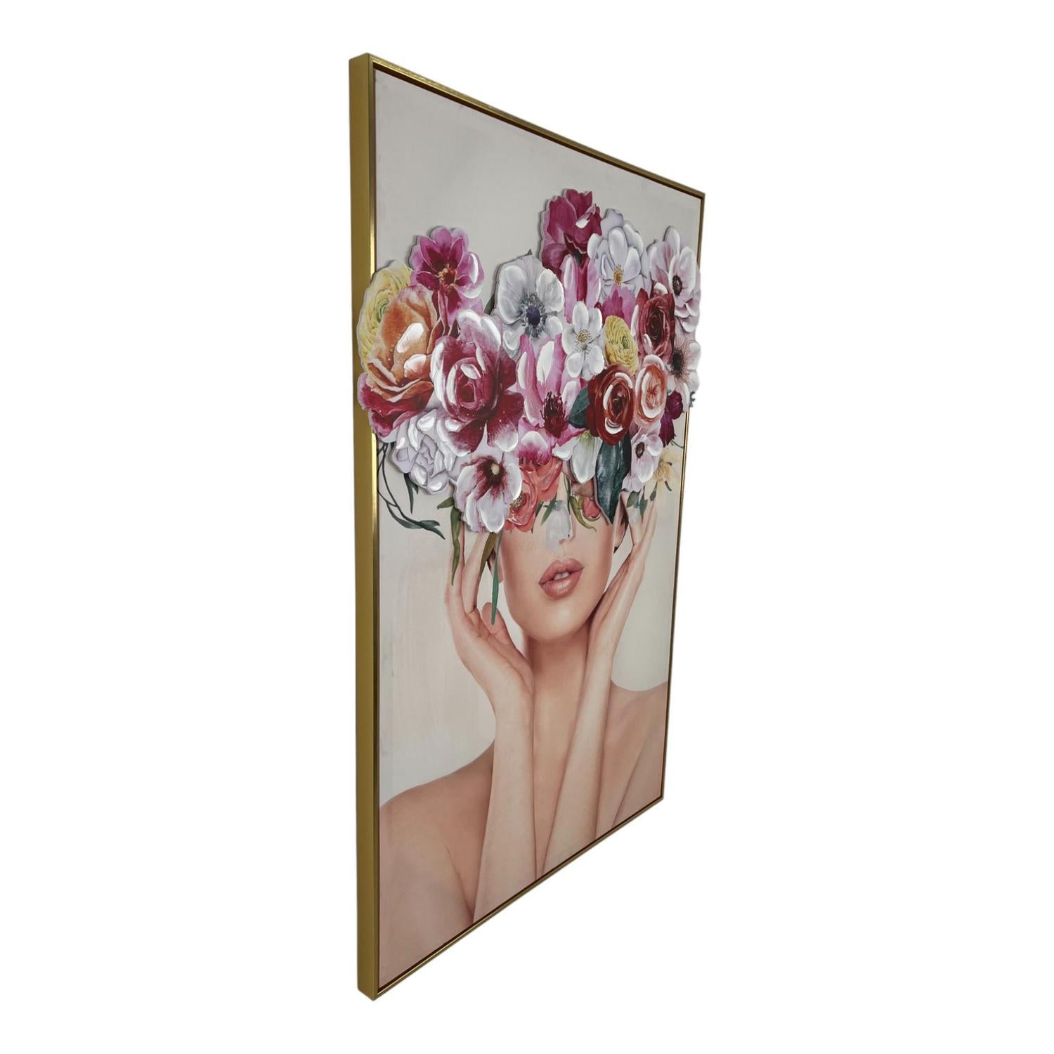 Cuadro 80X3.5X120 Rose Mujer Flores F243