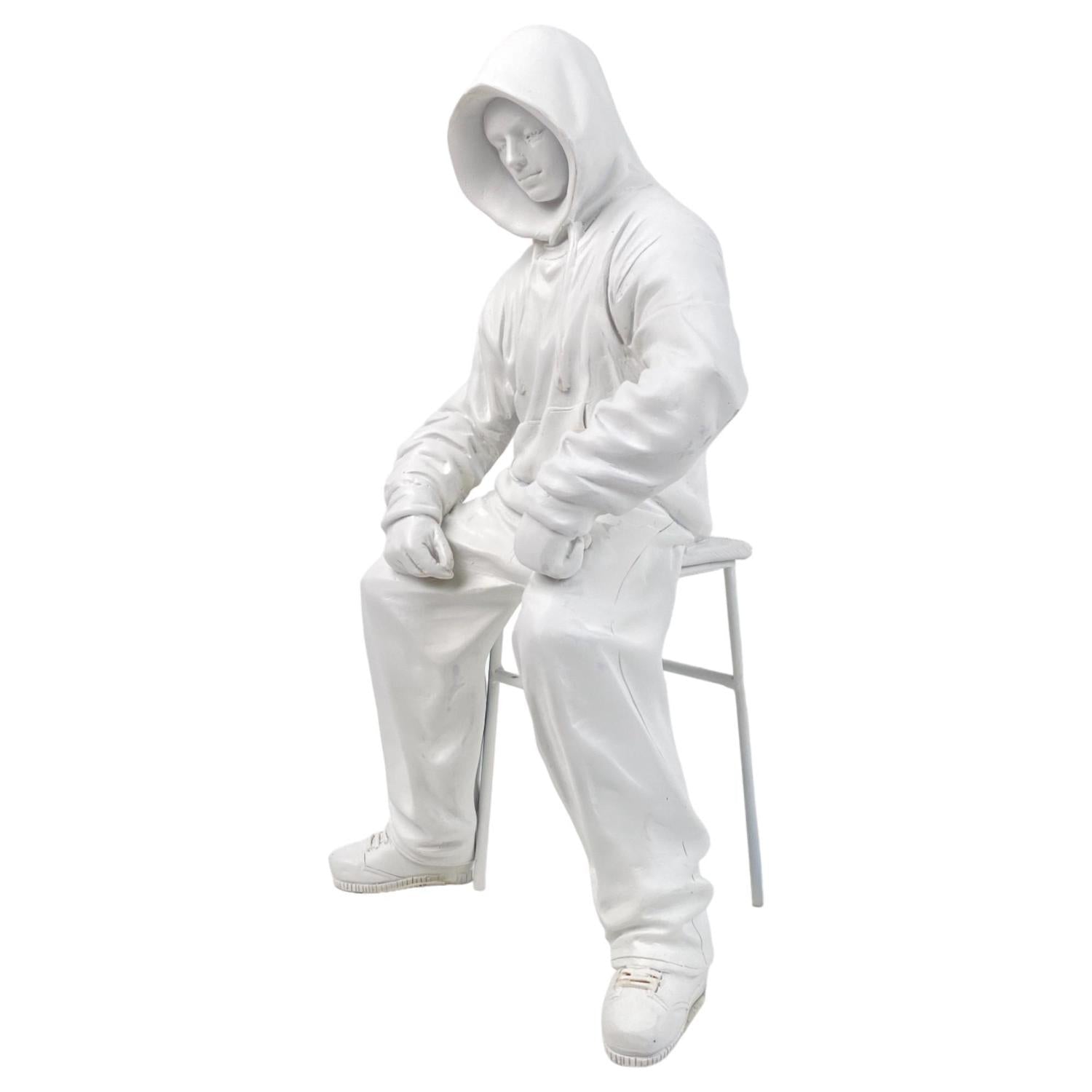 Figur 19X13.5X36 Blanco Man Capucha F243